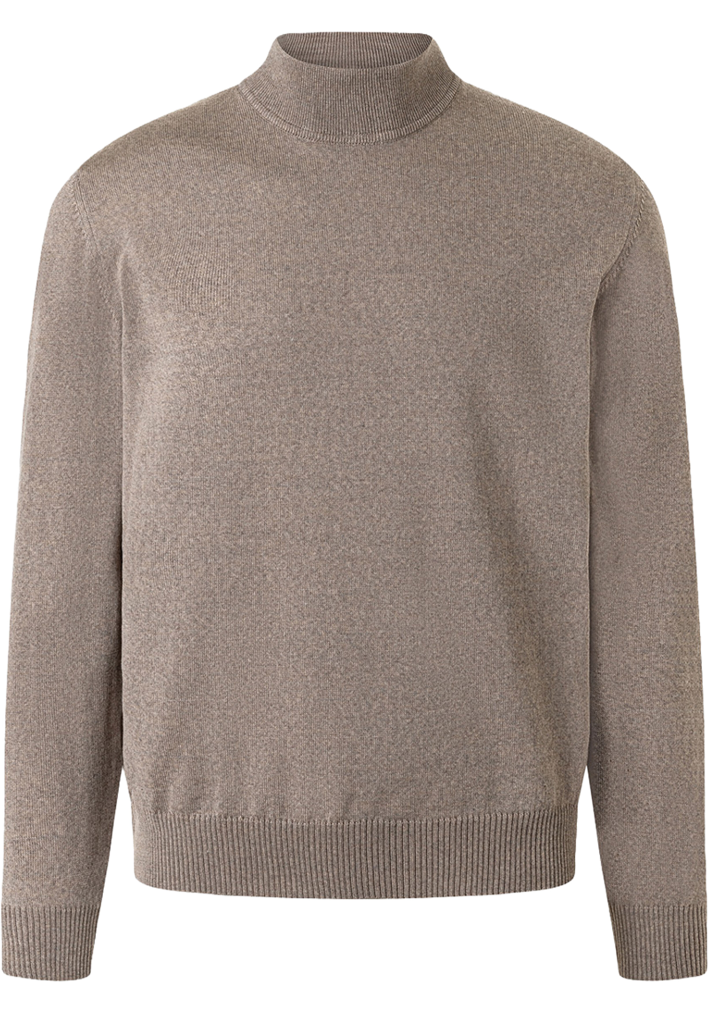 MAERZ Classic Fit heren trui met turtleneck wol, beige