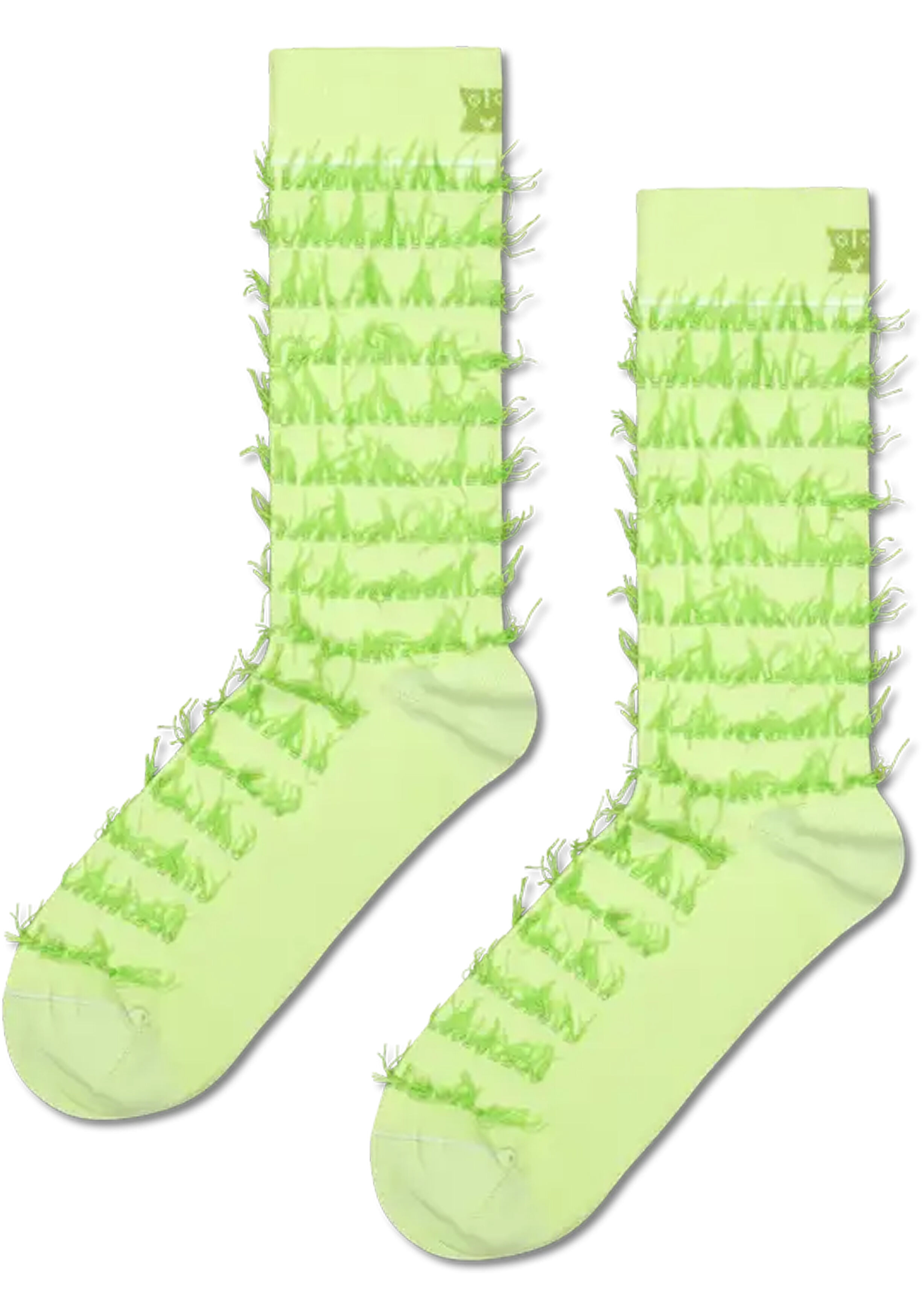 Happy Socks Fringes Sock, unisex sokken, lichtgroen
