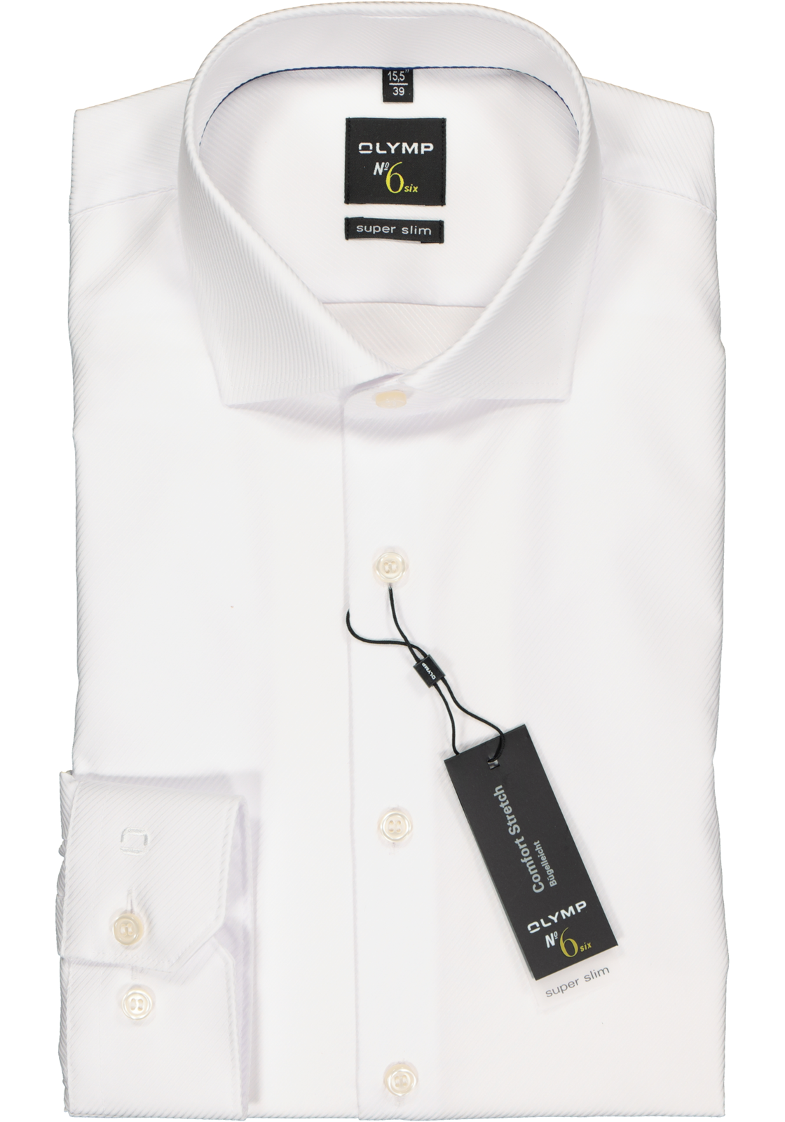 2-4057242704889_olymp-overhemd_HR OLYMP No. Six super slim fit overhemd, wit diamant twill