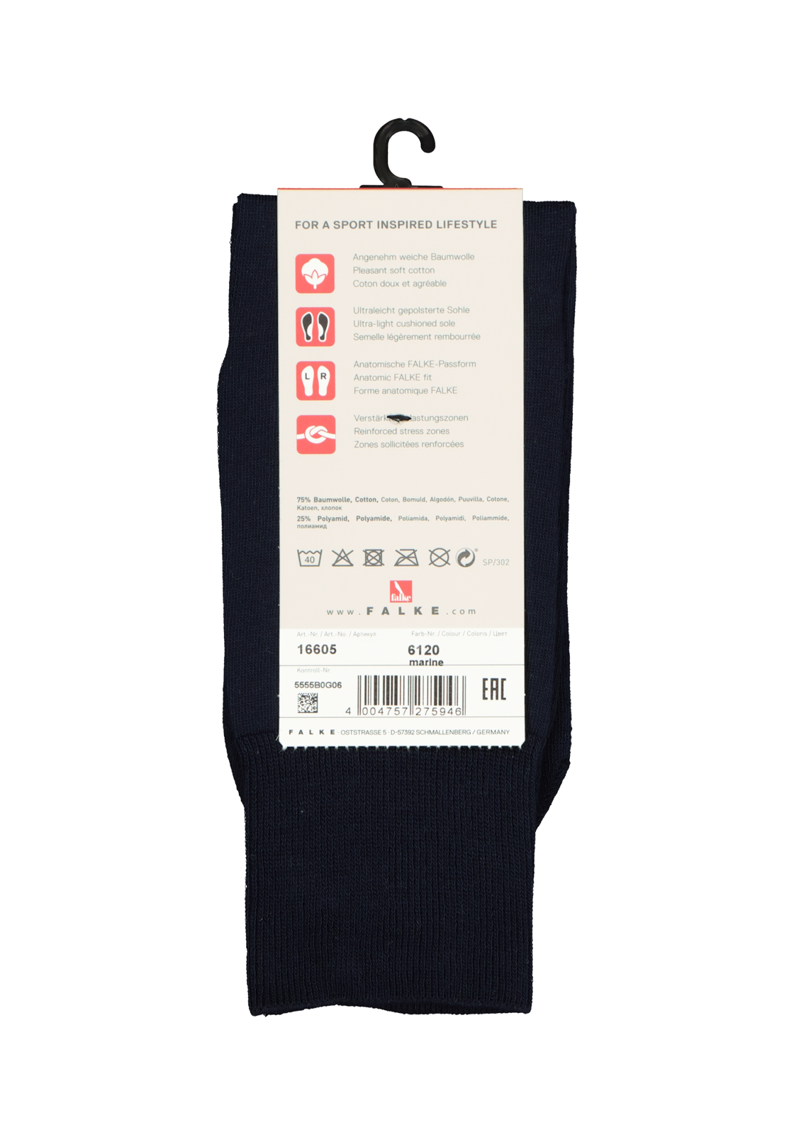 4-4004757275946_sok_HR FALKE Run unisex sokken, marine blauw (marine)