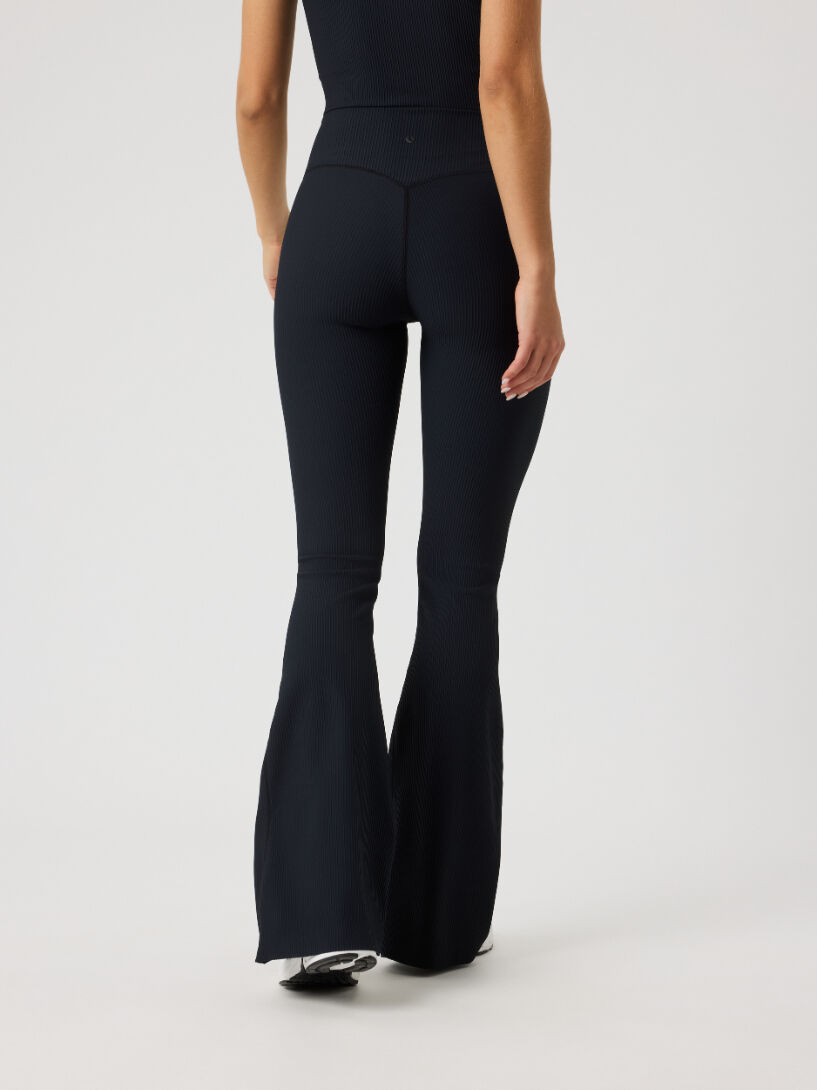 Bjorn Borg dames Studio Ribbed Flare Tights, dames sportlegging, zwart
