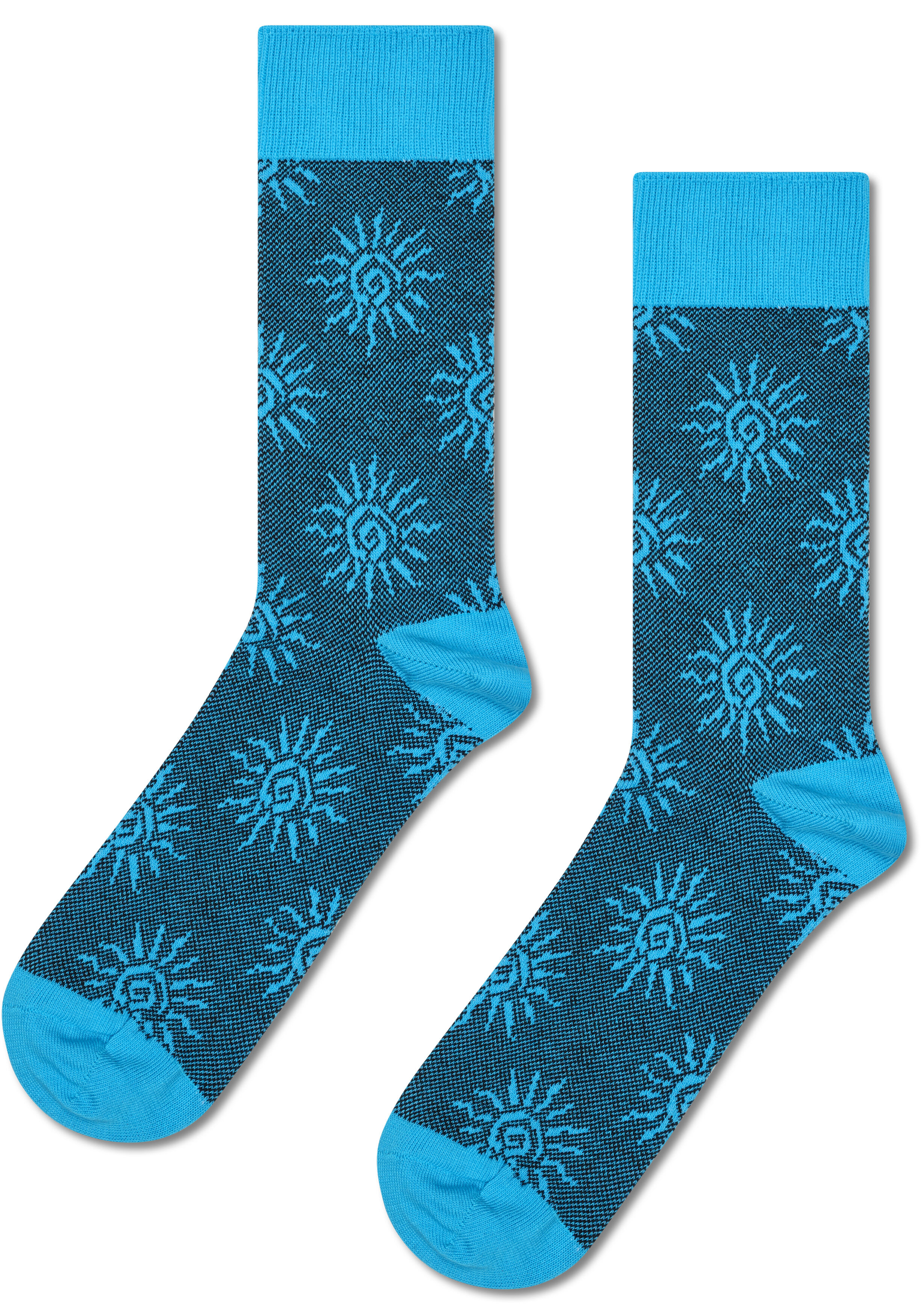 Happy Socks Sun Jacquard Sock, unisex sokken, blauw
