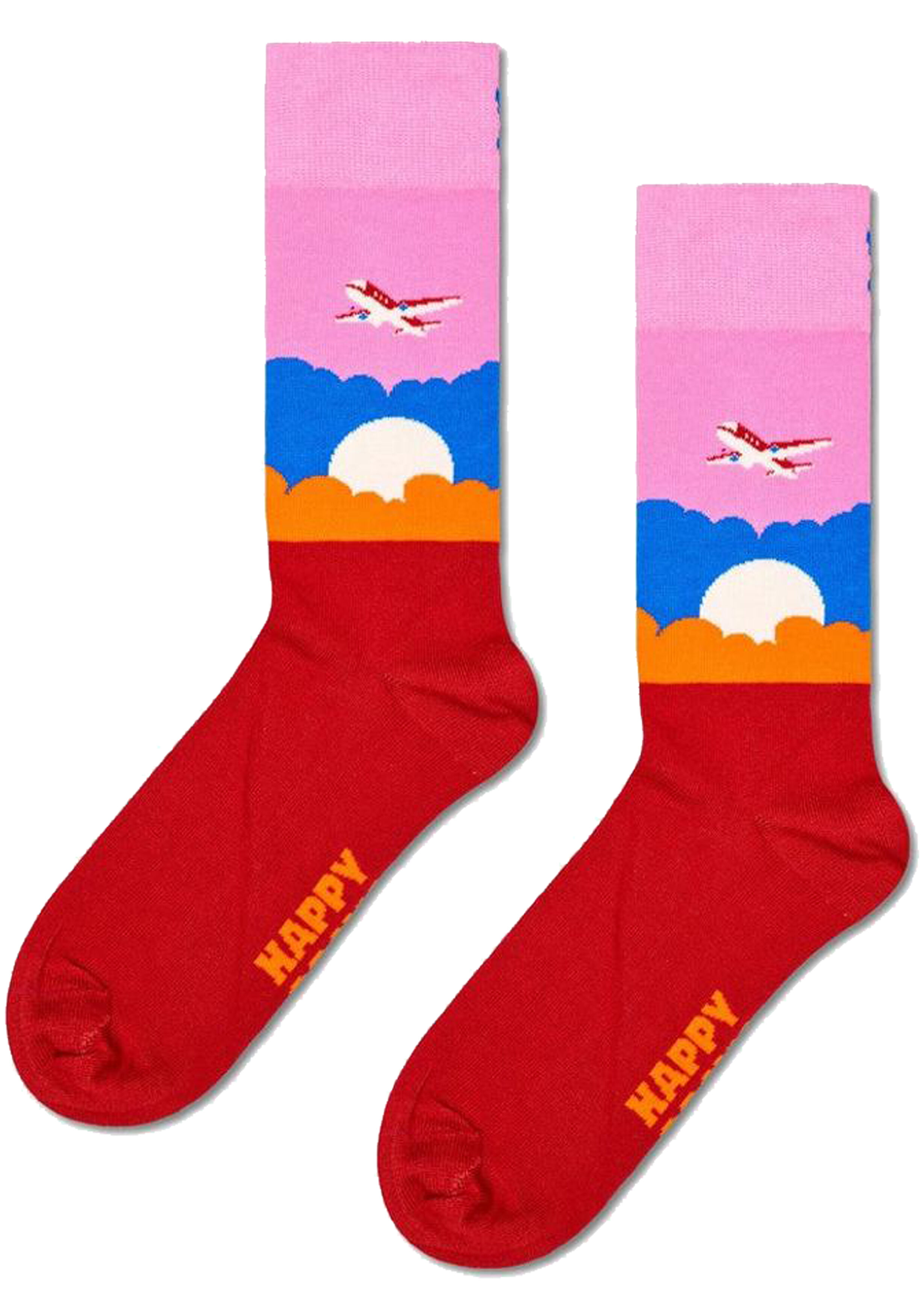 Happy Socks Airplane Sock, unisex sokken, roze