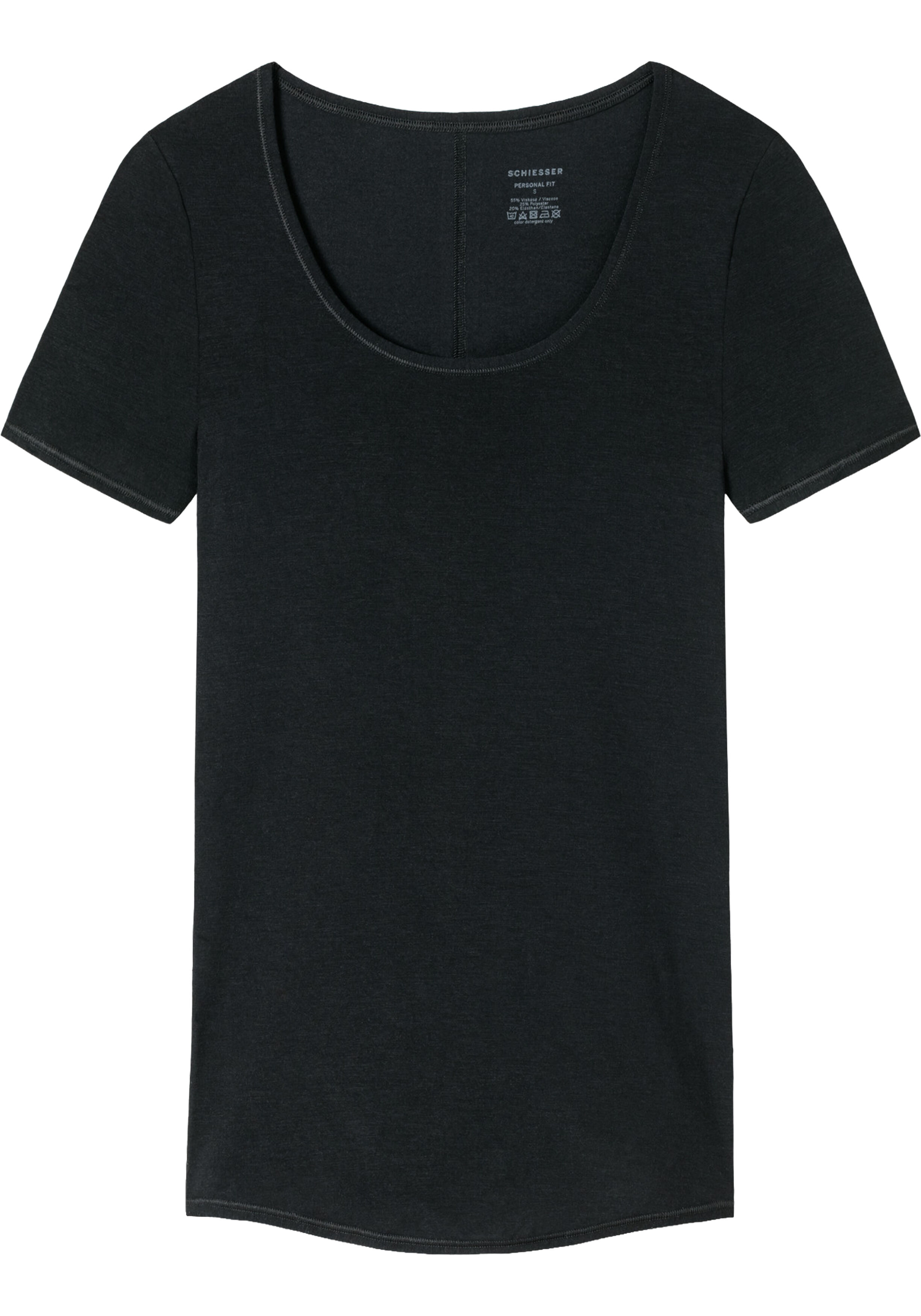 SCHIESSER Personal Fit T-shirt (1-pack), dames shirt korte mouwen zwart