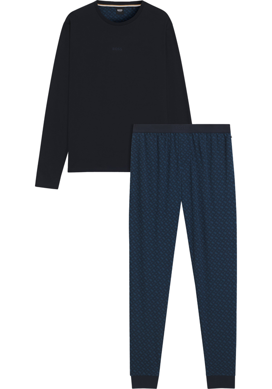 BOSS Relax Long Set, heren pyjama set, donkerblauw BOSS Relax Long Set, heren pyjama set, donkerblauw
