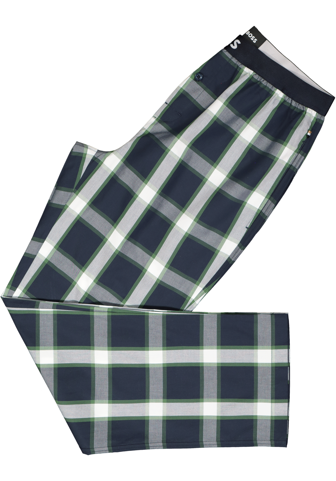 3-4063541165719_Hugo_boss_pyjama_set_HR BOSS Long Set, heren lounge set, blauw met groen-blauw geruite broek