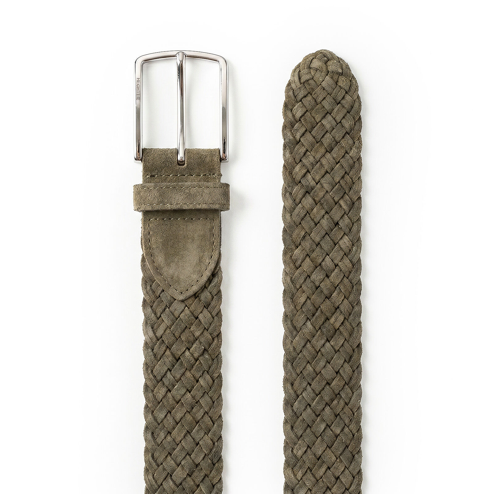 HECHTER leren heren riem, olijf