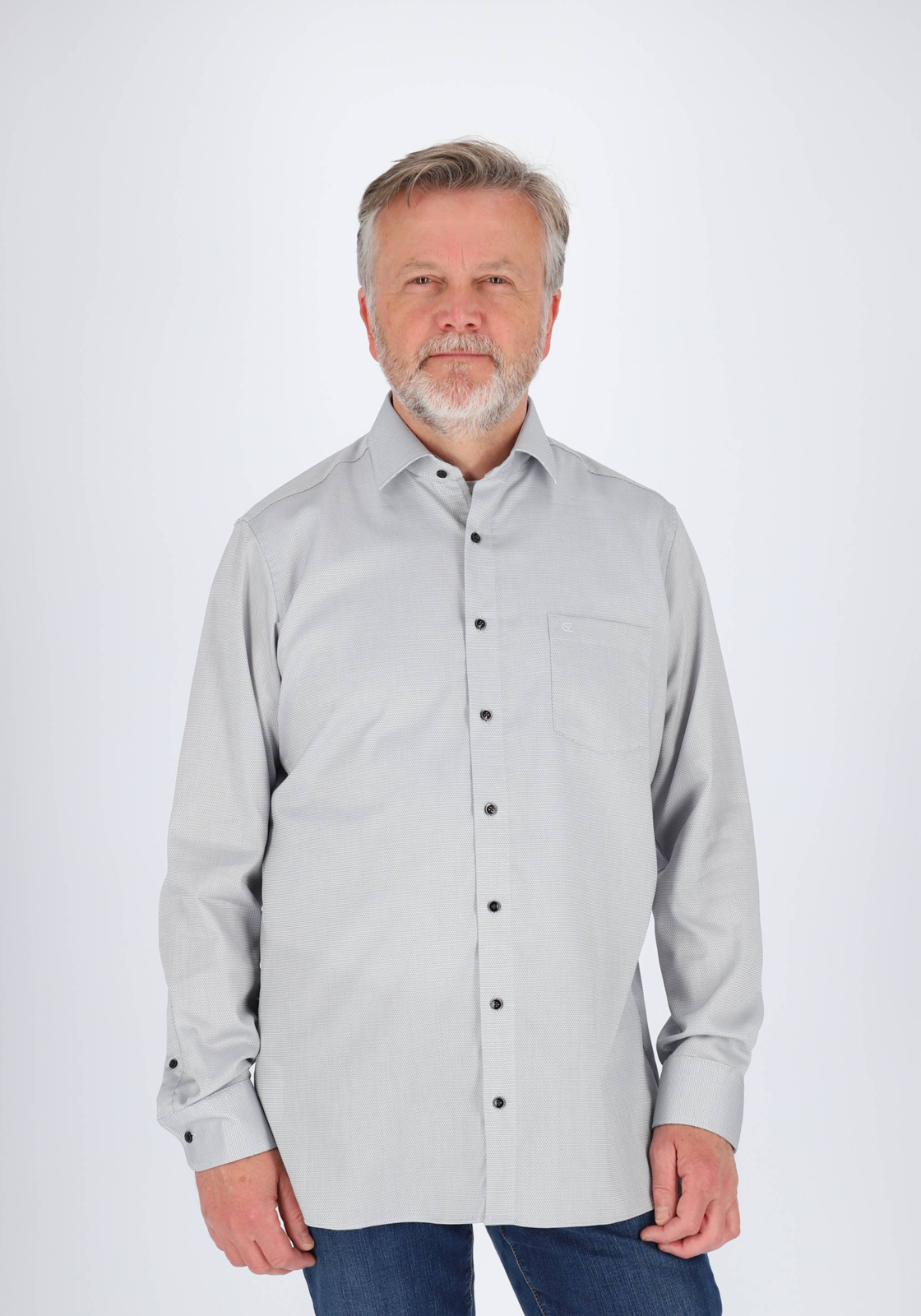 CASA MODA modern fit overhemd, dobby, grijs CASA MODA modern fit overhemd, dobby, grijs