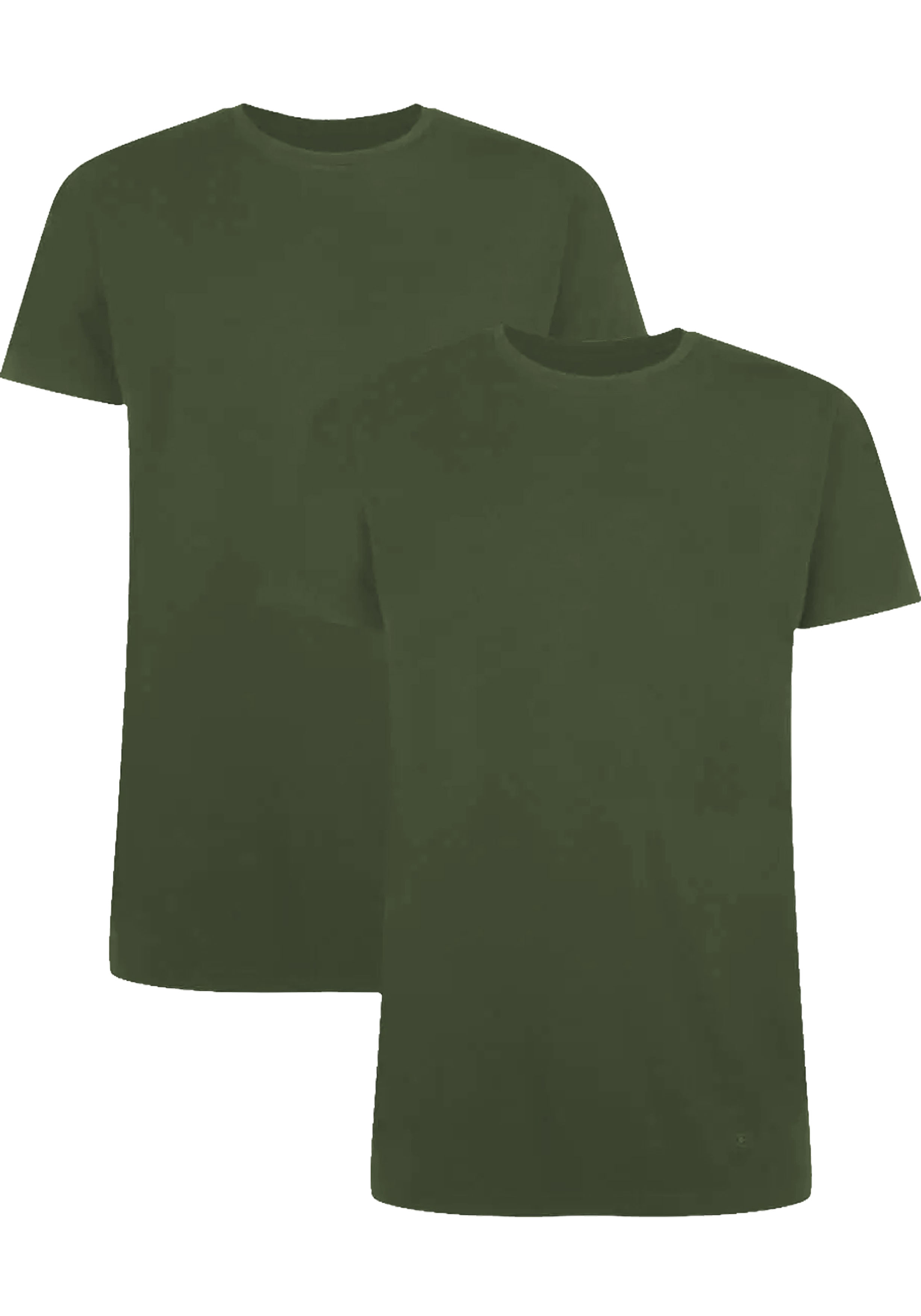 Bamboo Basics Ruben round neck T-shirt (2-pack), heren T-shirt O-hals, legergroen