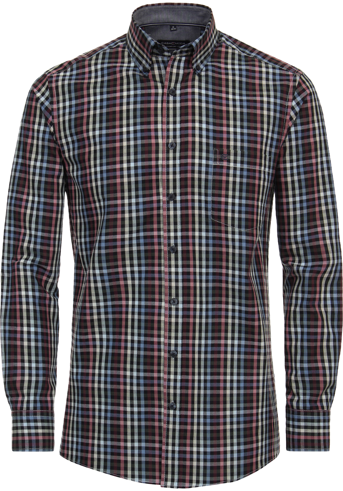 1-4064813837822-casa_moda-overhemd_HR CASA MODA Sport comfort fit overhemd, dobby, rood geruit