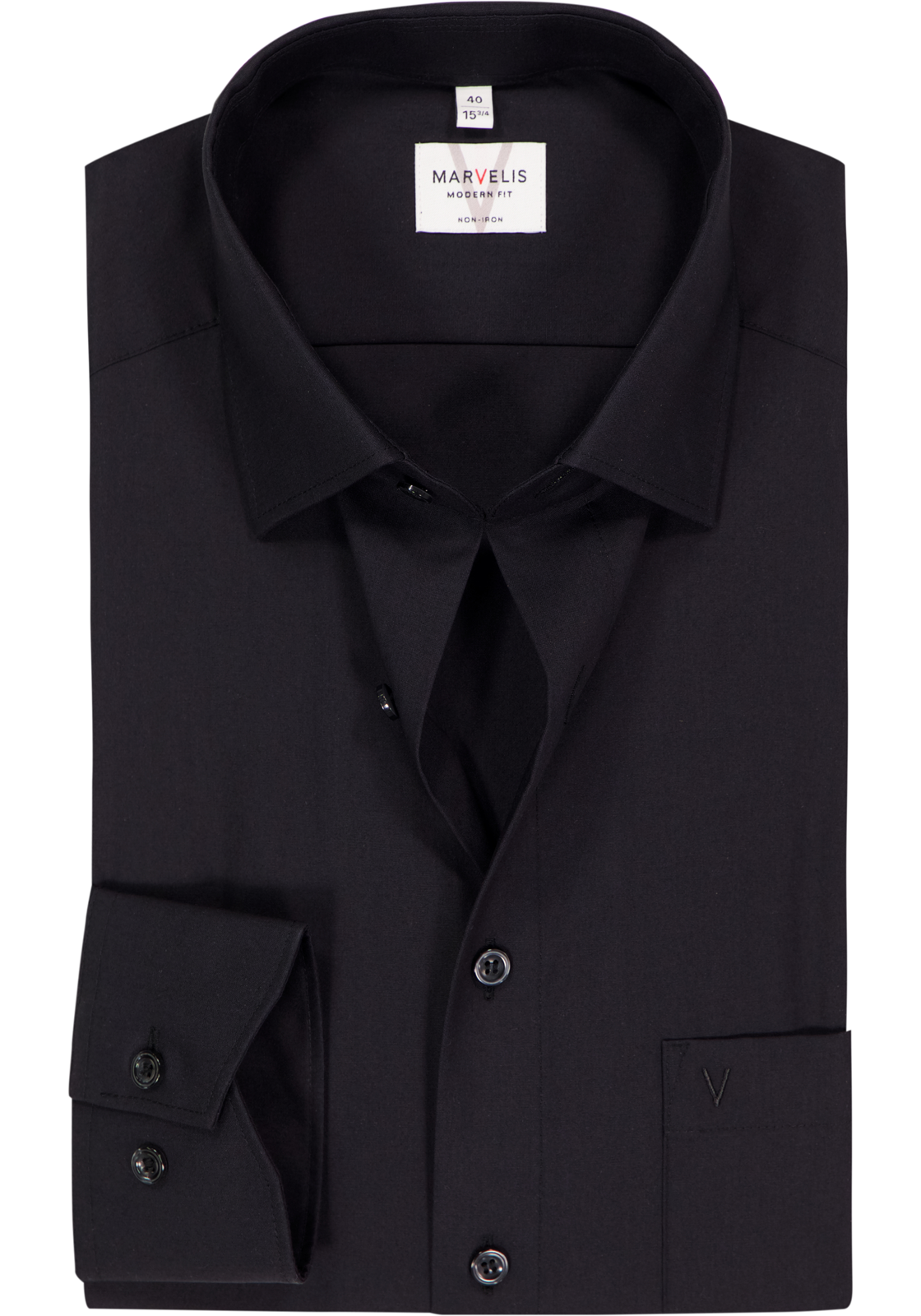 MARVELIS modern fit overhemd, zwart MARVELIS modern fit overhemd, zwart