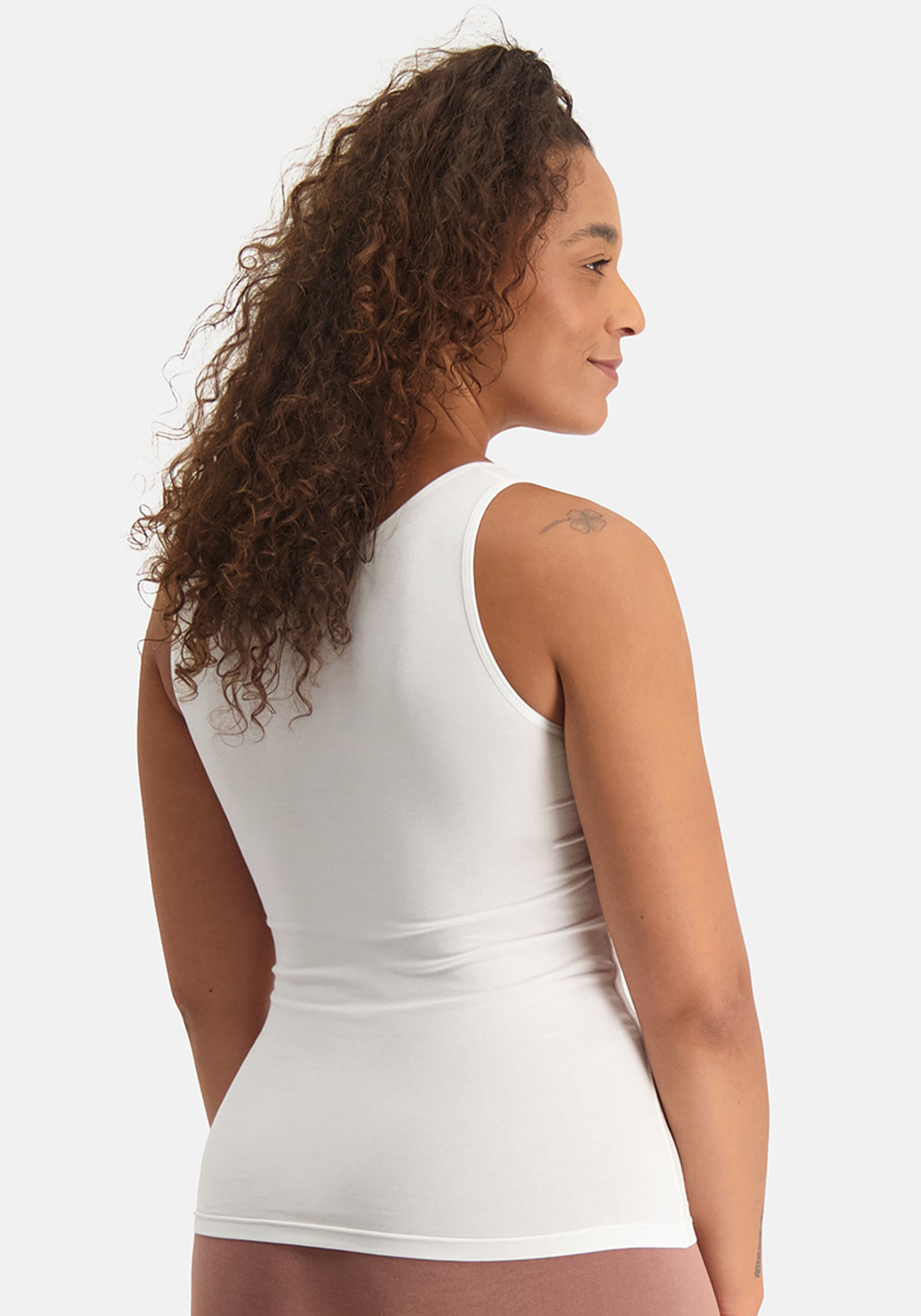 Bamboo Basics Alice singlet (2-pack), dames hemd, off white