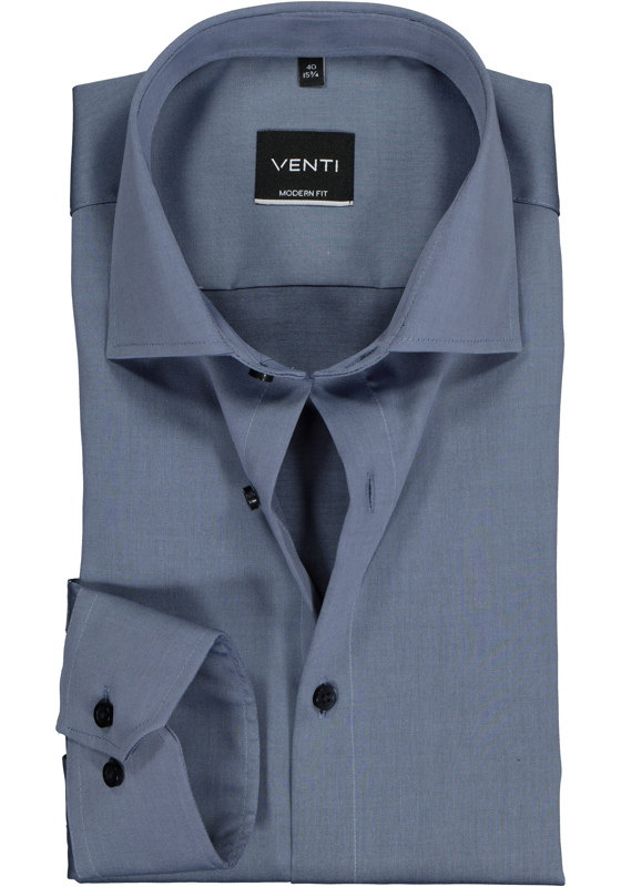 VENTI modern fit overhemd, mouwlengte 7, twill, grijsblauw VENTI modern fit overhemd, mouwlengte 7, twill, grijsblauw