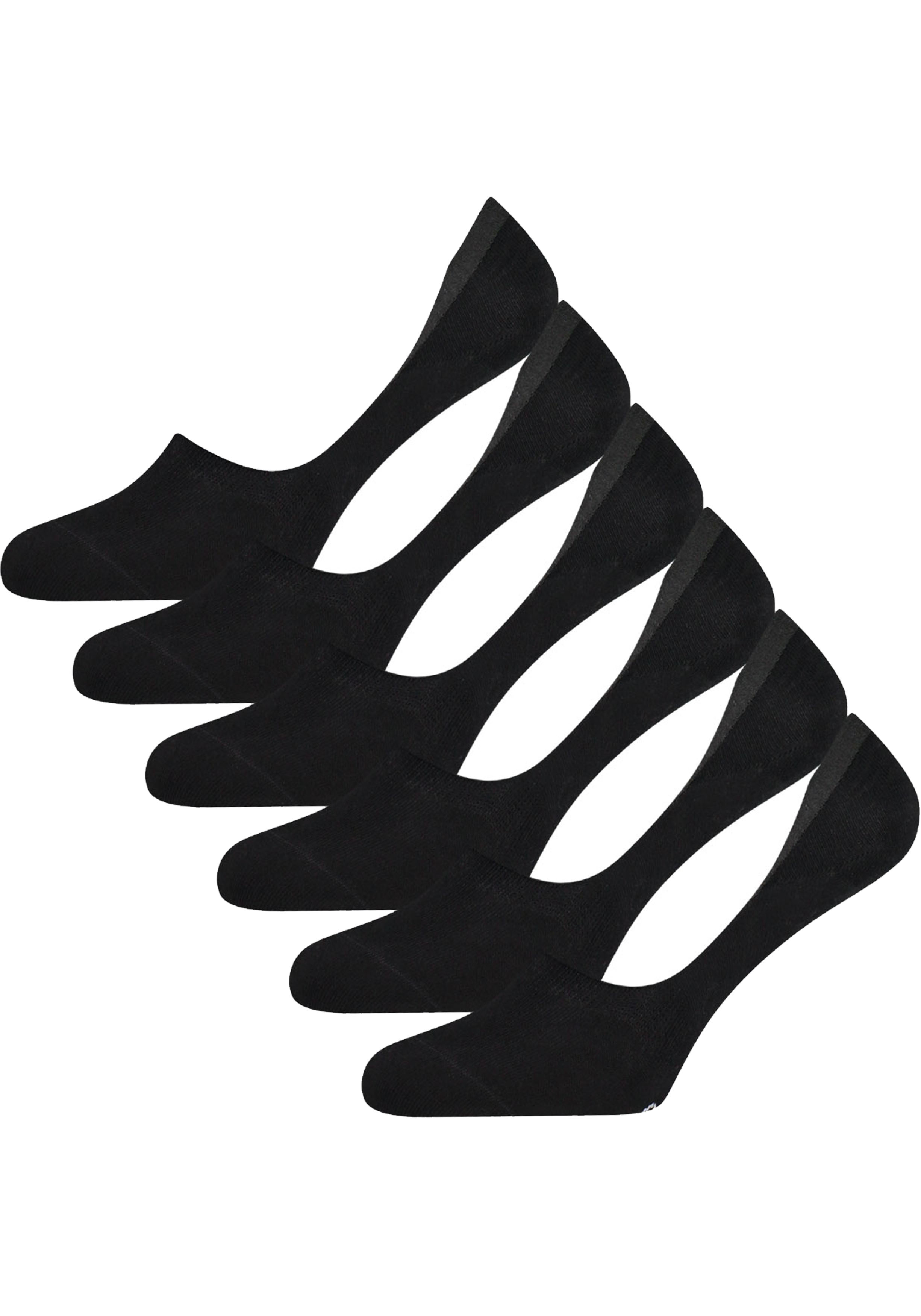 Bamboo Basics Mika invisible socks (6-pack), unisex onzichtbare sokken, zwart