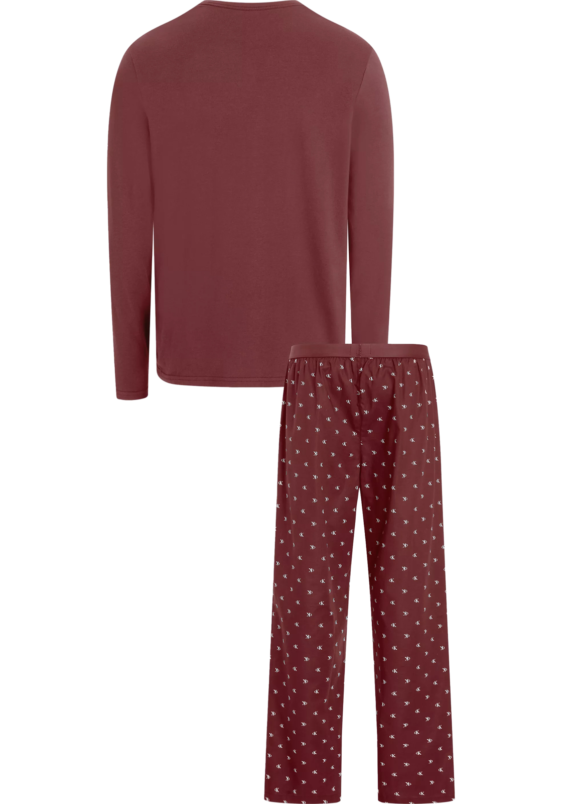 2-8720639830763-000NM2846ESSM-calvin_klein-ondergoed_HR Calvin Klein heren pyjama O-hals, donkerrood shirt, dessin broek