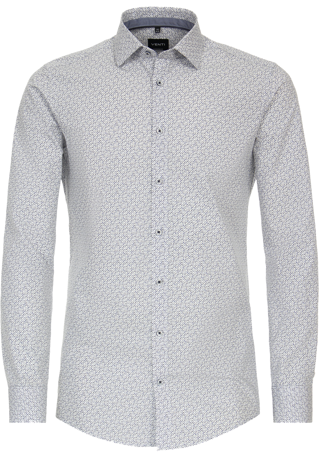1-4064813805302-venti-overhemd_HR VENTI modern fit overhemd, popeline, blauw dessin