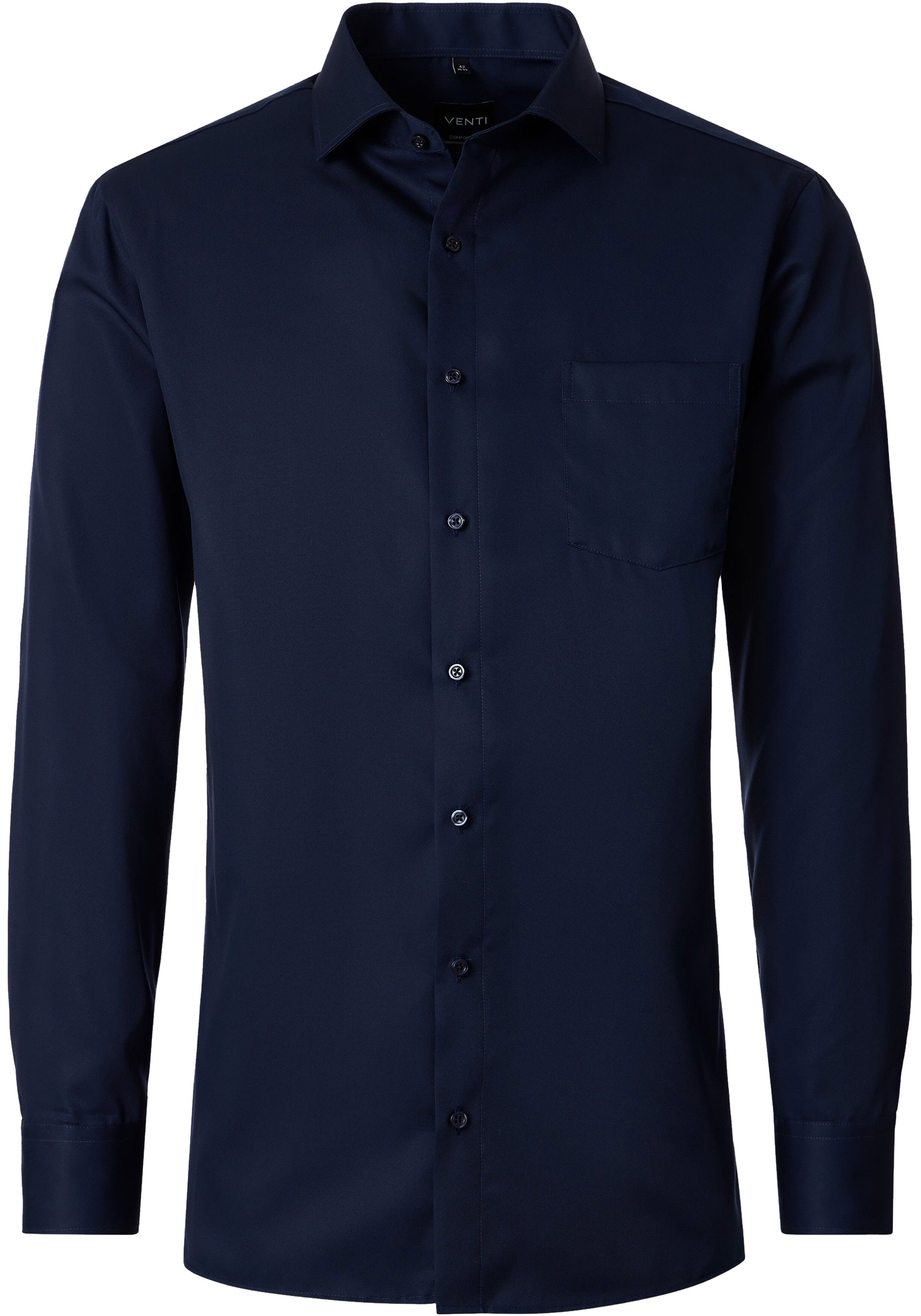 VENTI CASA MODA comfort fit overhemd, mouwlengte 7, structuur, donkerblauw