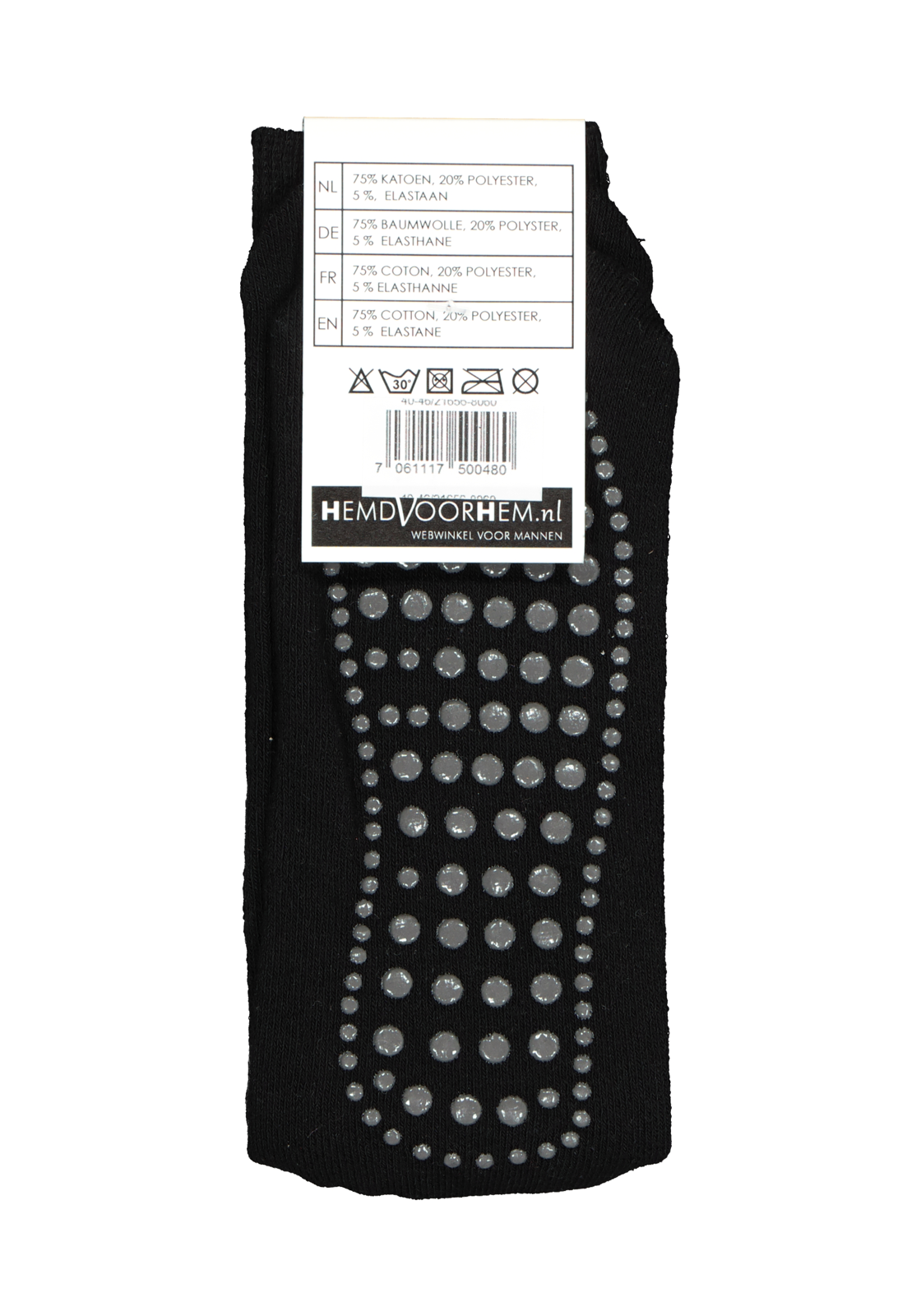 4-7061117500480_homepads_HR Homepads herensokken, zwart (antraciet noppen)