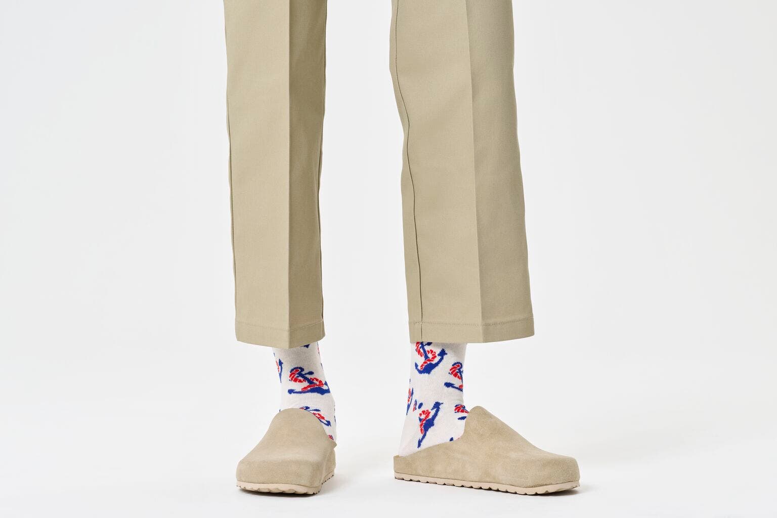 Happy Socks Anchor Sock, unisex sokken, wit