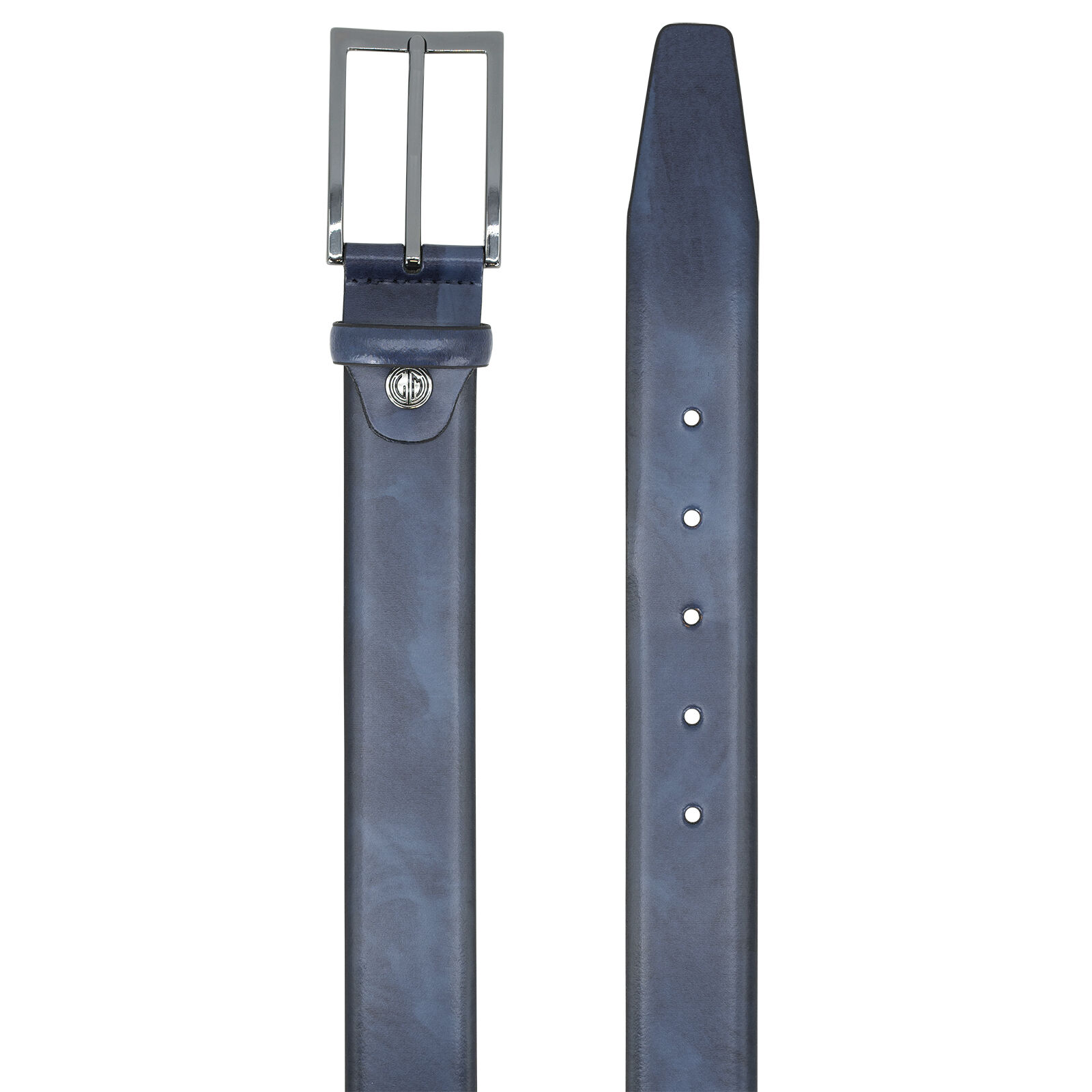LINDENMANN leren heren riem, blauw