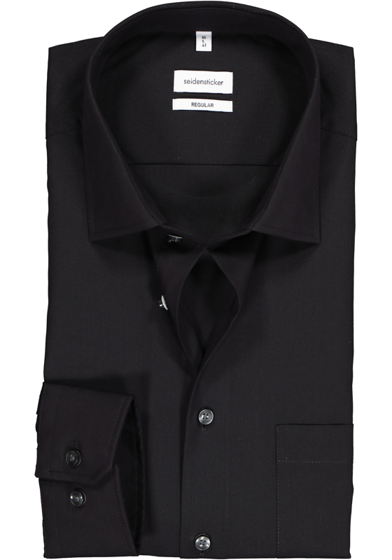 Seidensticker regular fit overhemd, zwart Seidensticker regular fit overhemd, zwart