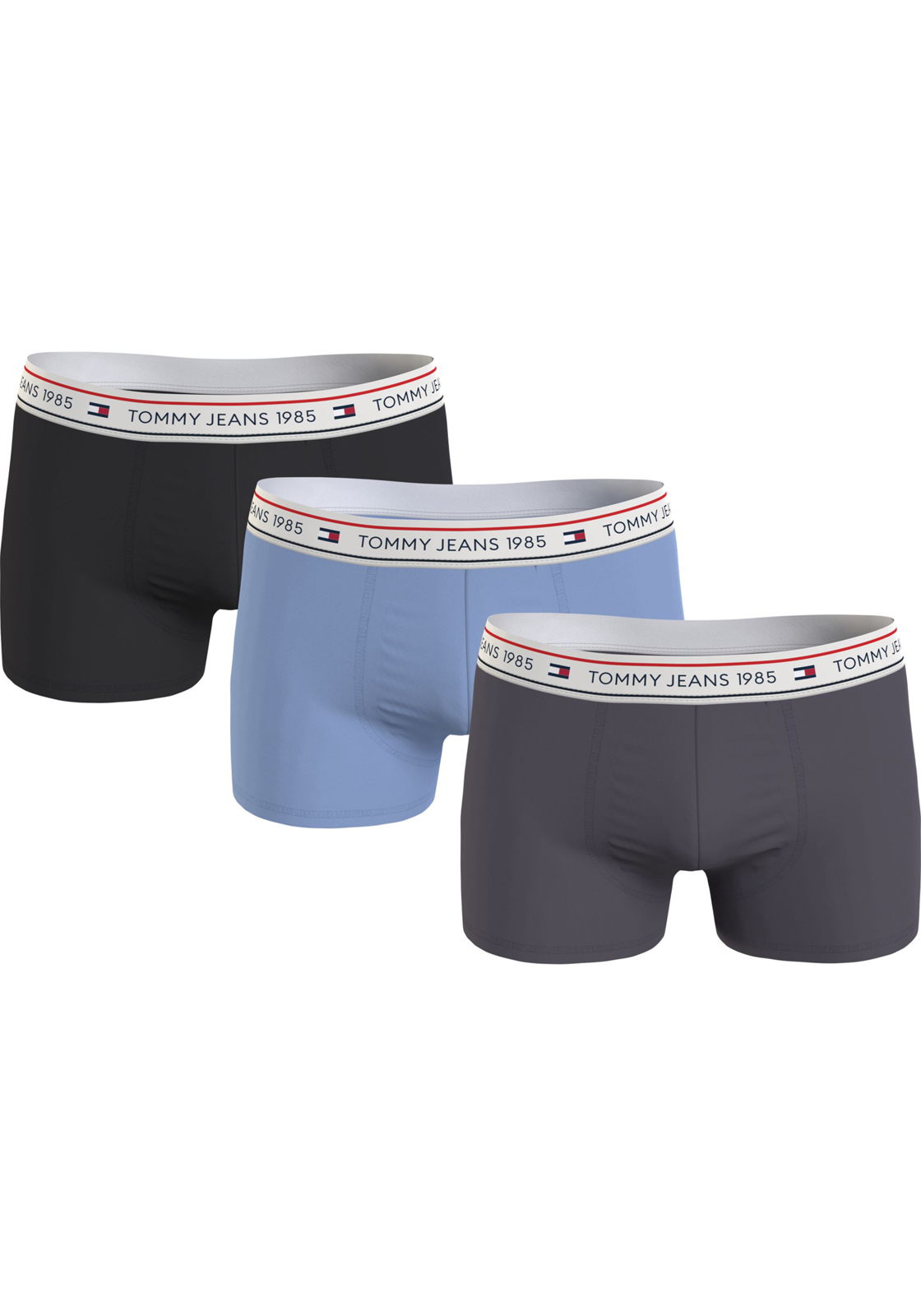 1-8720646326754-tommy_hilfiger-ondergoed_HR Tommy Hilfiger trunk (3-pack), heren boxers normale lengte, zwart, grijs, lichtblauw