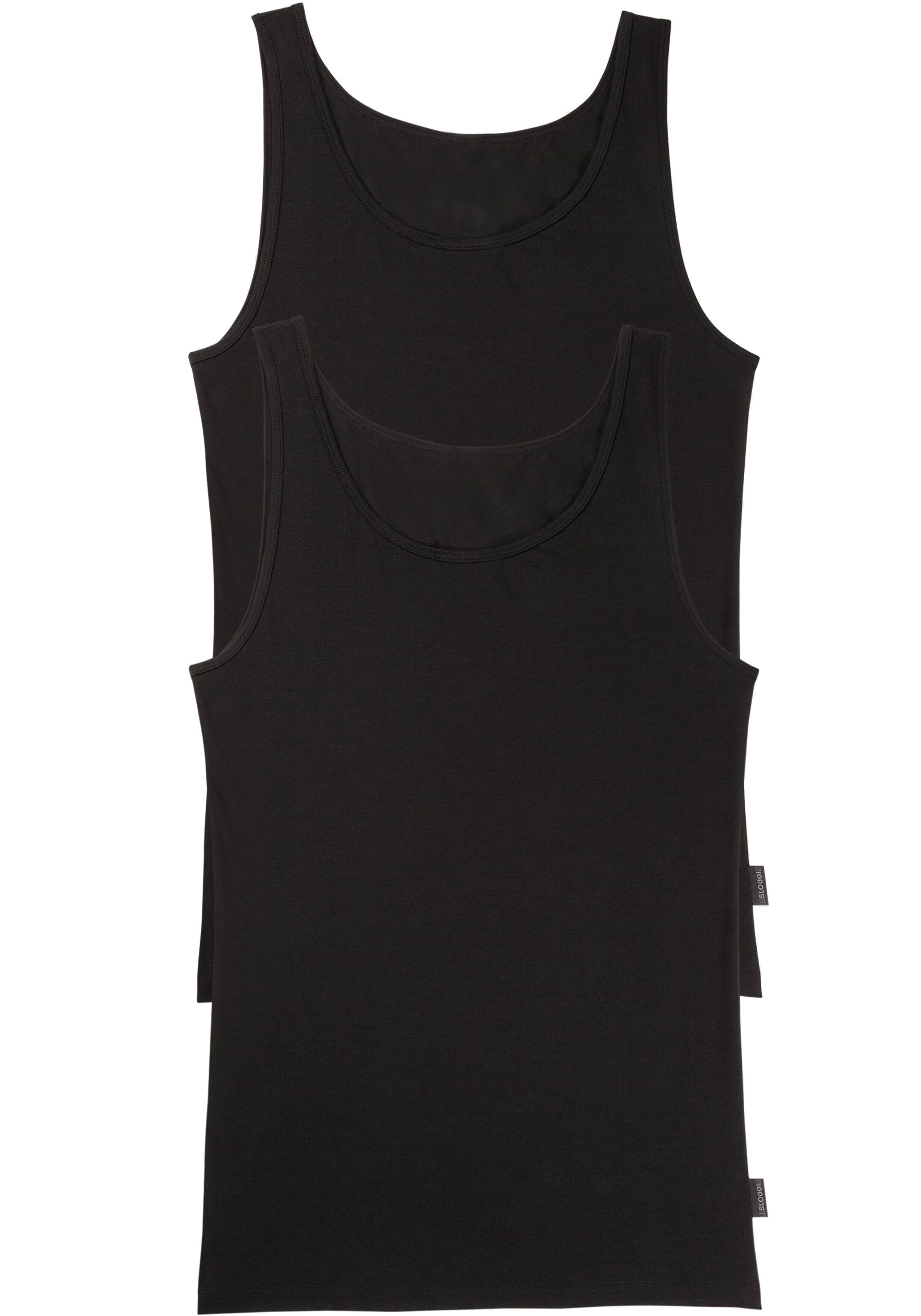 Sloggi Men 24/7 Vest, heren singlets (2-pack), zwart