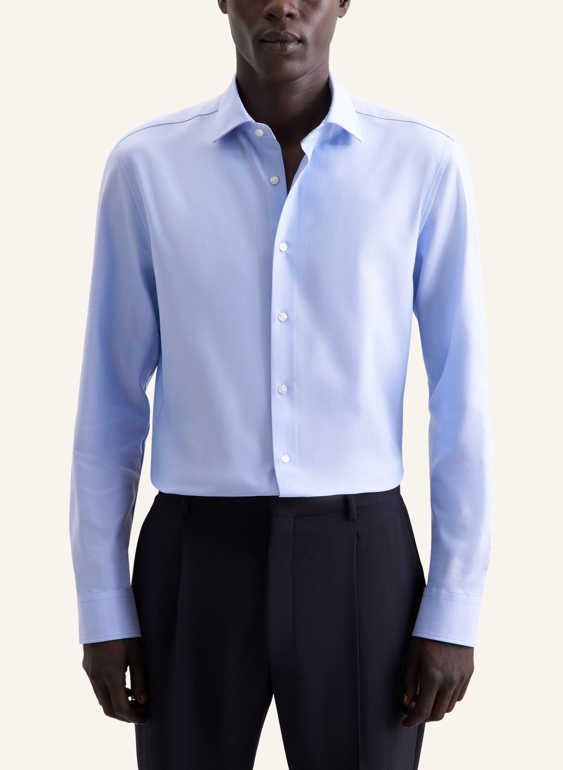 Seidensticker slim fit overhemd, popeline, blauw