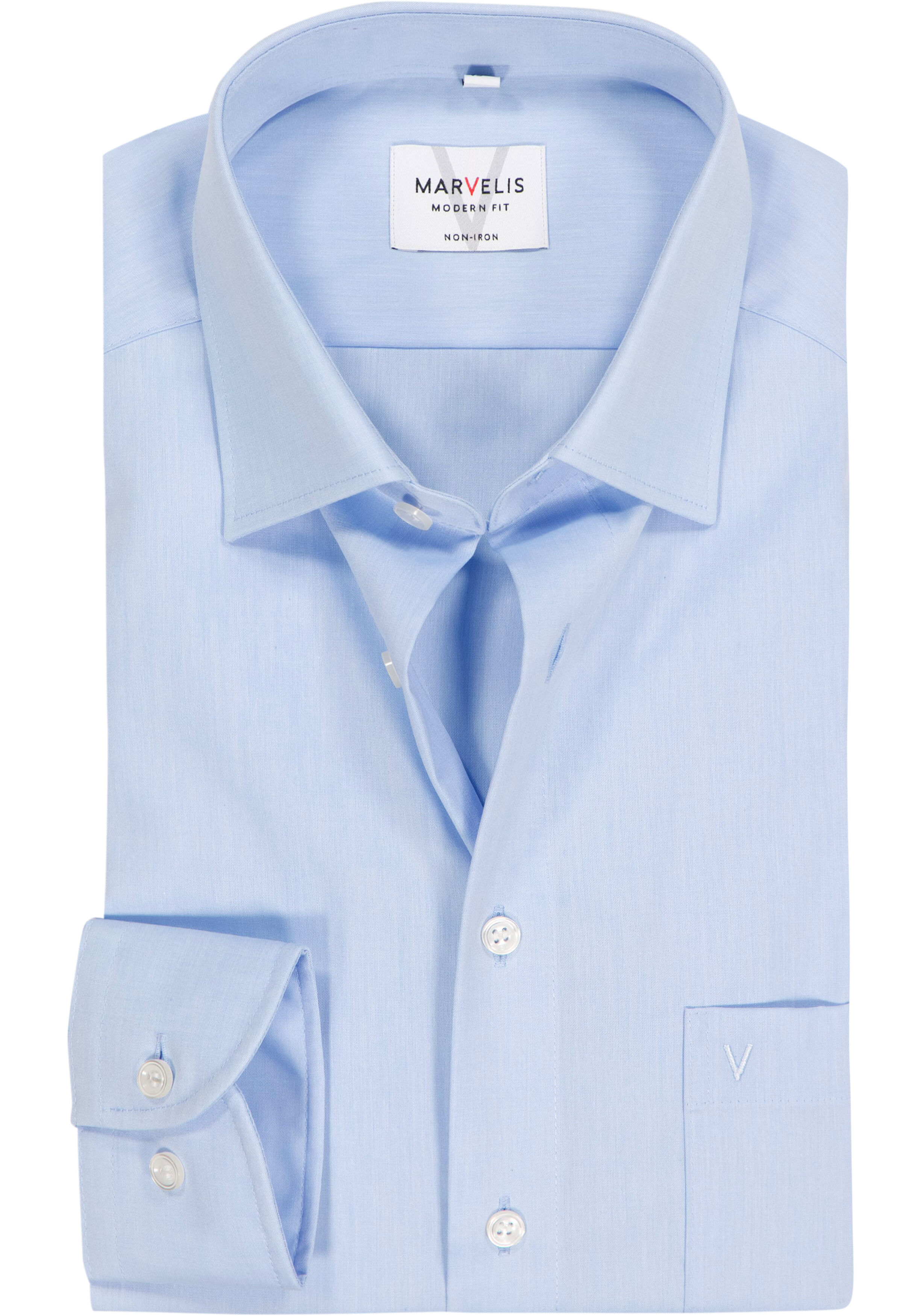 MARVELIS modern fit overhemd, mouwlengte 7, lichtblauw