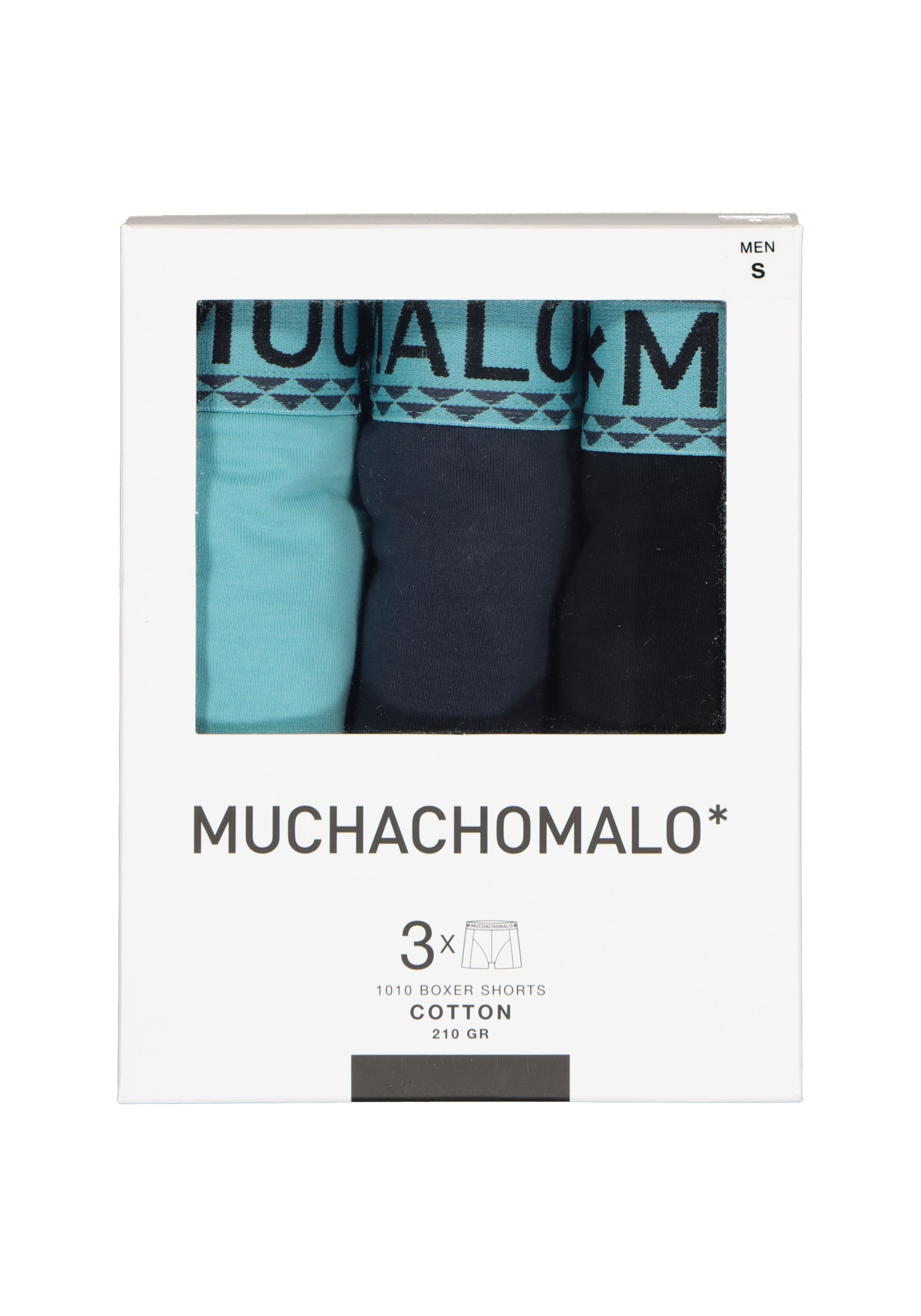 Muchachomalo heren boxershorts (3-pack), heren boxers normale lengte Solid, lichtgroen, donkergroen, zwart