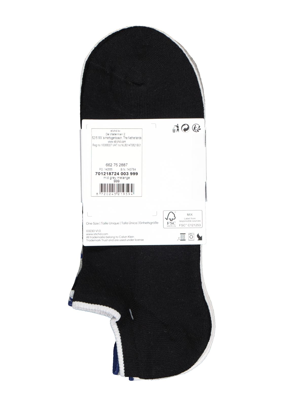 11-8720245219594_ck_sokken_3p_HR Calvin Klein herensokken Grant (3-pack), onzichtbare lage sportsokken, zwart, wit en grijs