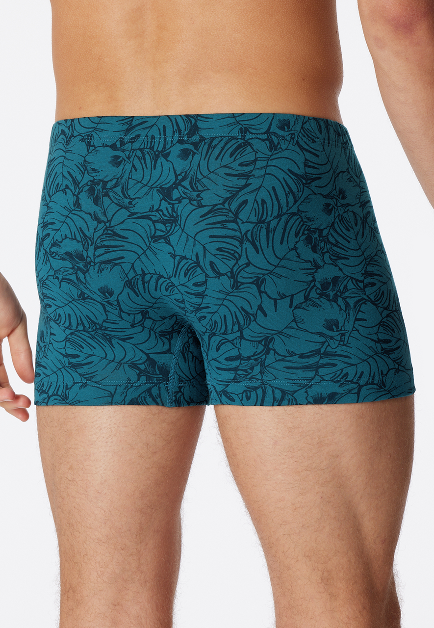 SCHIESSER 95/5 boxer (1-pack), heren short biologisch katoen gedessineerd denim blauw/donkerblauw
