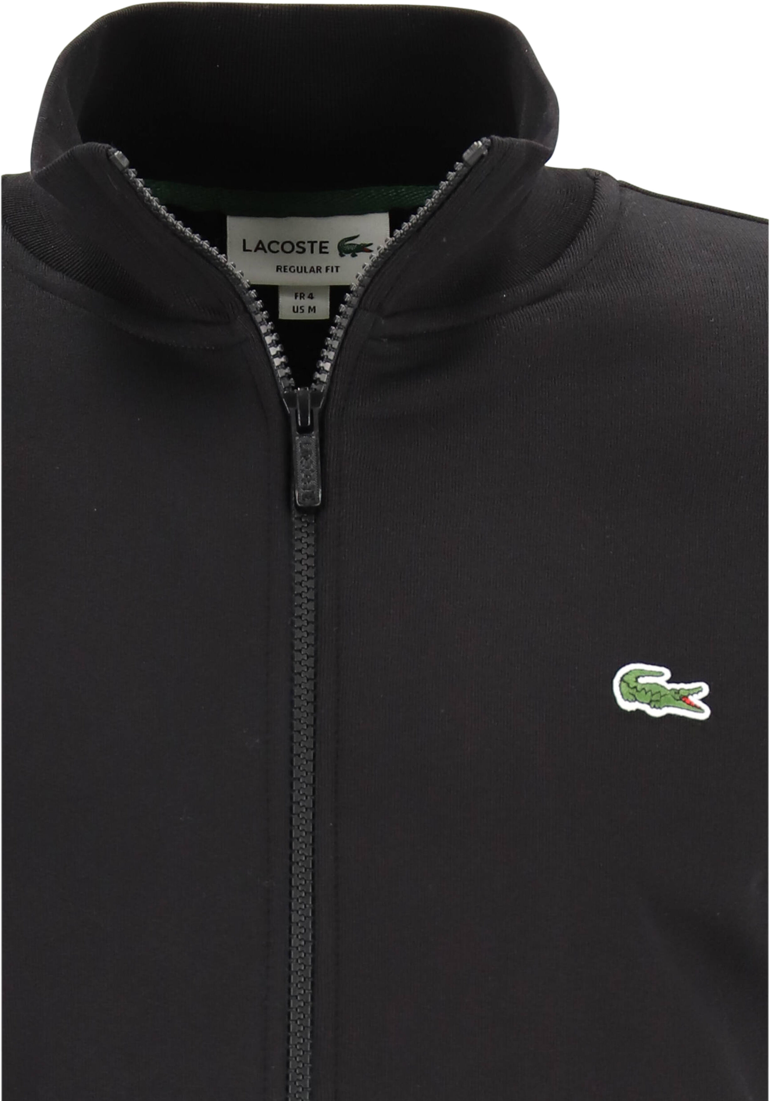 Lacoste heren sweatvest, met rits, zwart