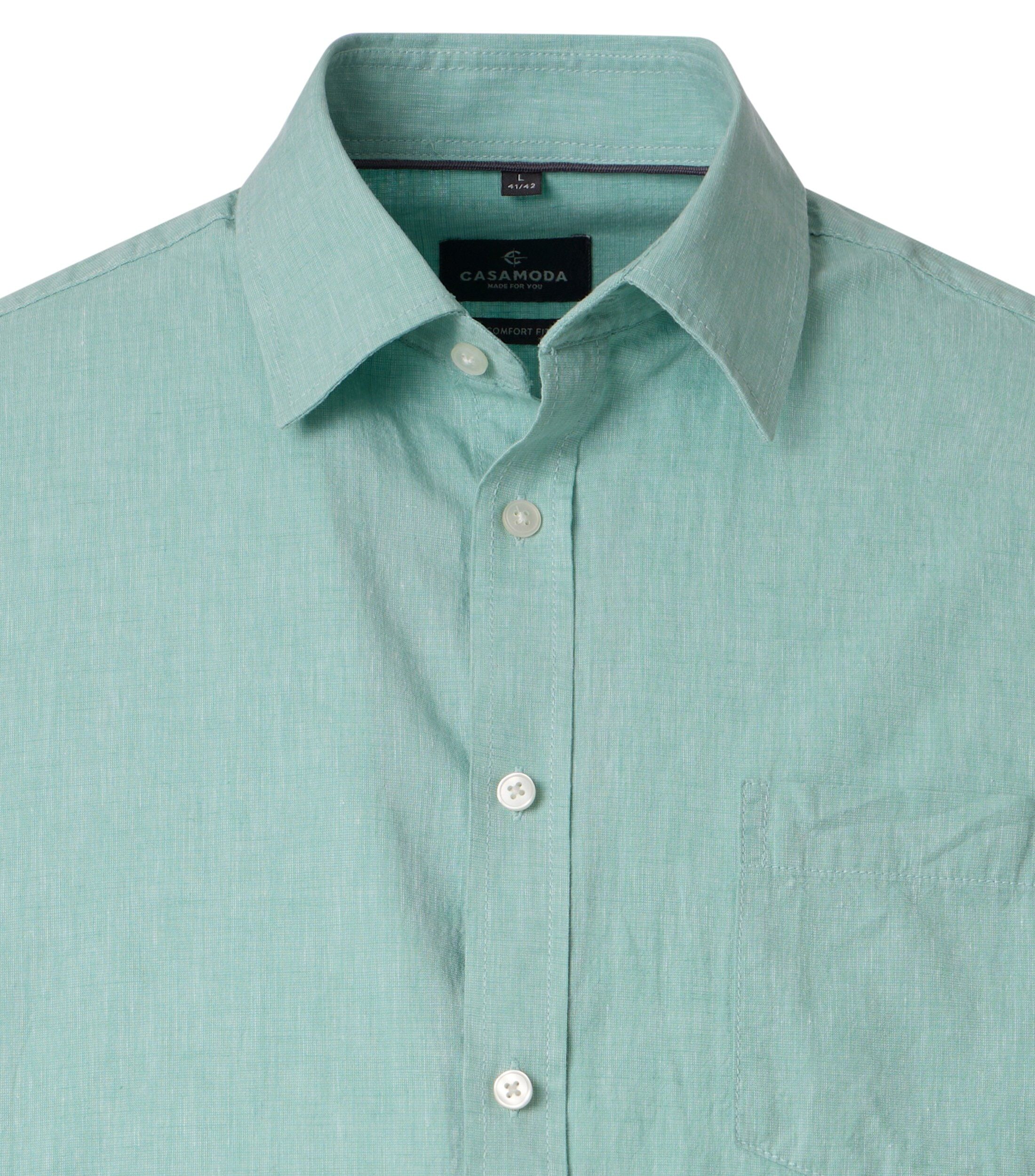 CASA MODA Sport casual fit overhemd, structuur, lichtgroen