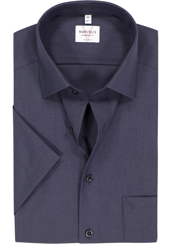 MARVELIS modern fit overhemd, korte mouw, antraciet MARVELIS modern fit overhemd, korte mouw, antraciet