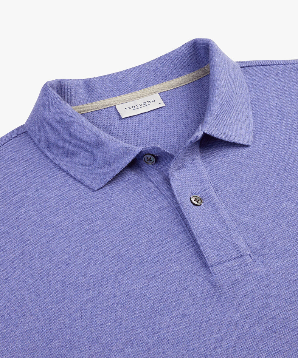 Profuomo slim fit heren polo, paars