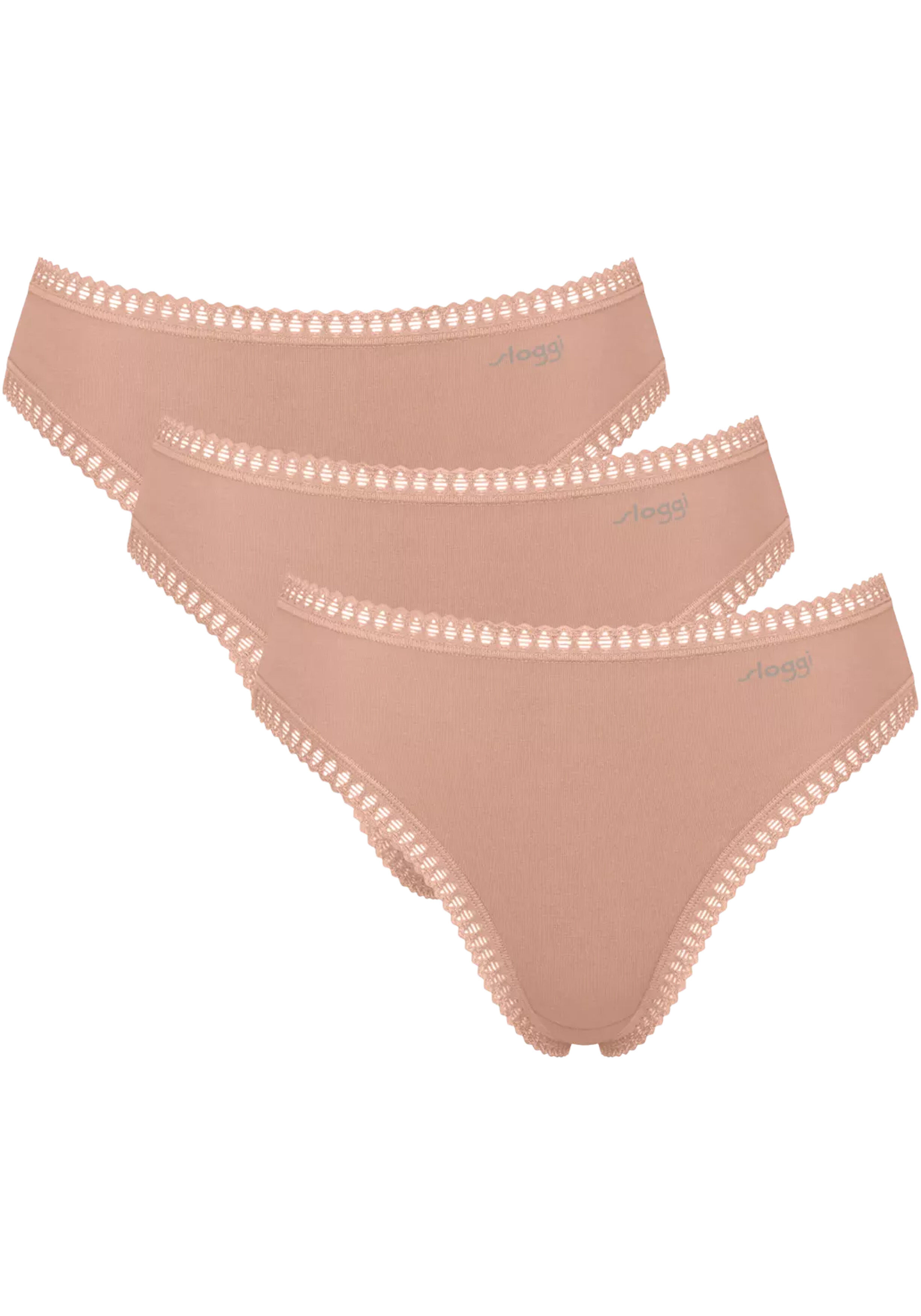 Sloggi Women GO Crush High leg (3-pack), dames slip, beige