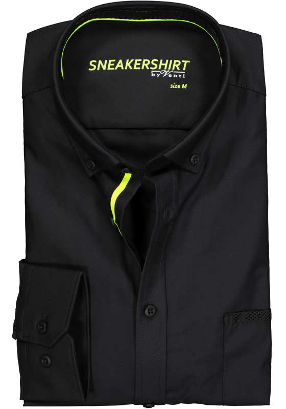 VENTI modern fit overhemd, zwart (neon contrast) VENTI modern fit overhemd, zwart (neon contrast)