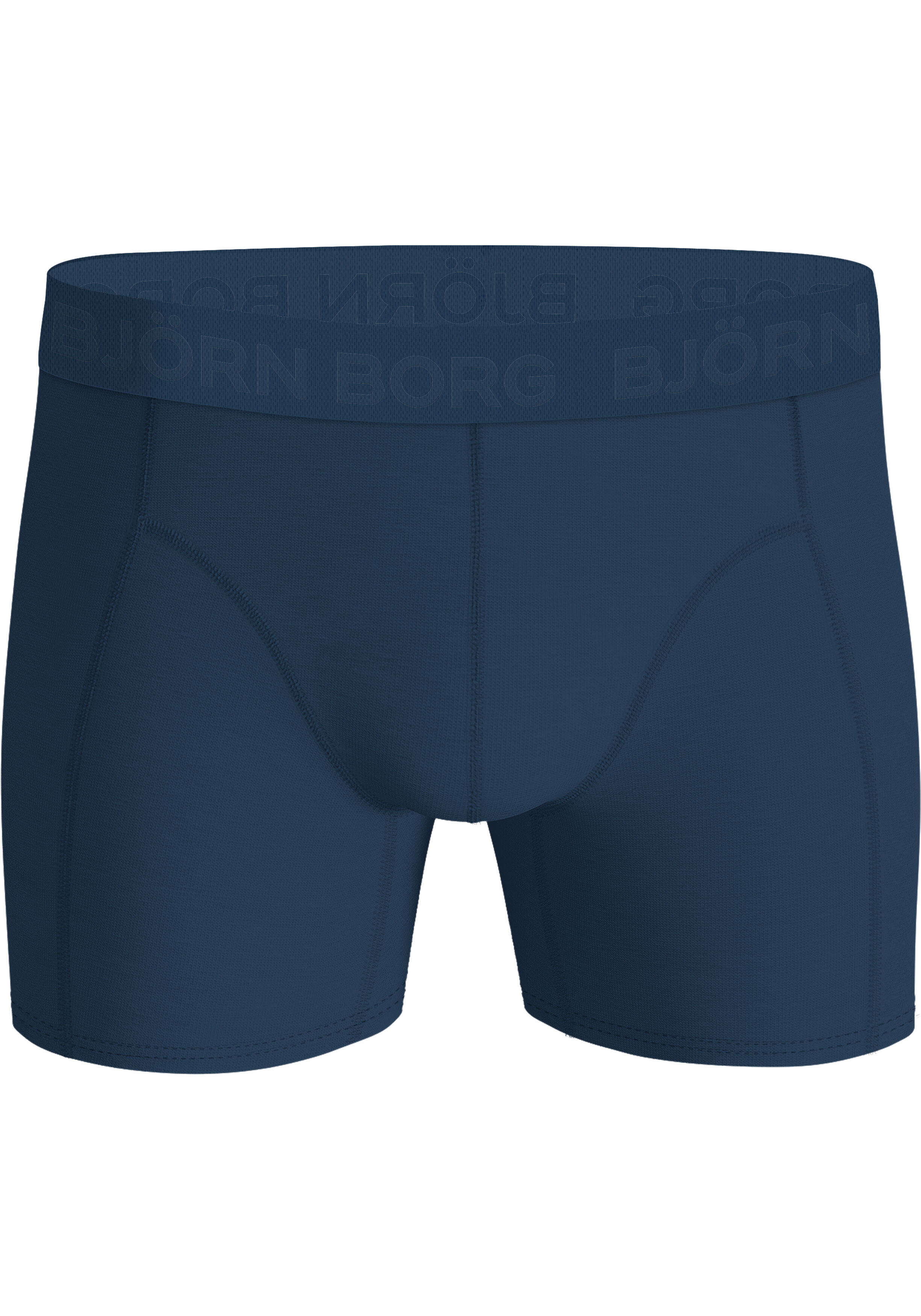 Bjorn Borg Cotton Stretch boxers, heren boxers normale lengte (5-pack), zwart, 3 tinten blauw en blauw met groene print