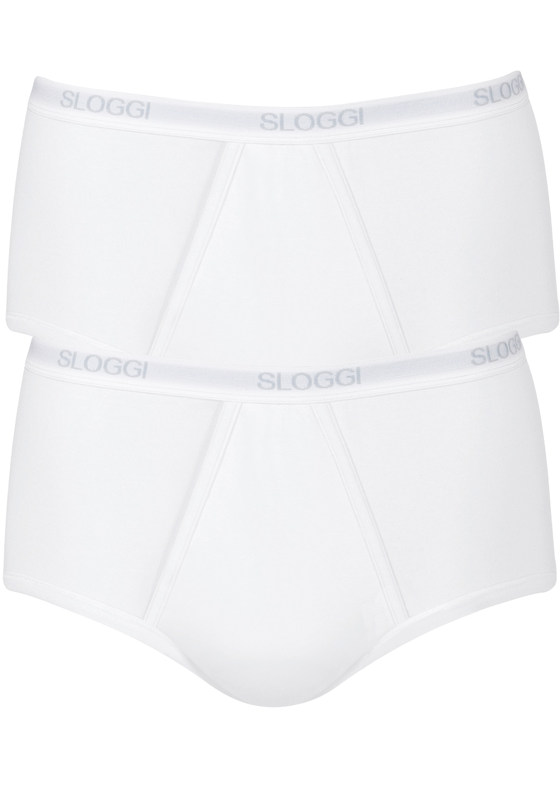 Sloggi Men Basic Maxi, heren slips met gulp (2-pack), wit Sloggi Men Basic Maxi, heren slips met gulp (2-pack), wit