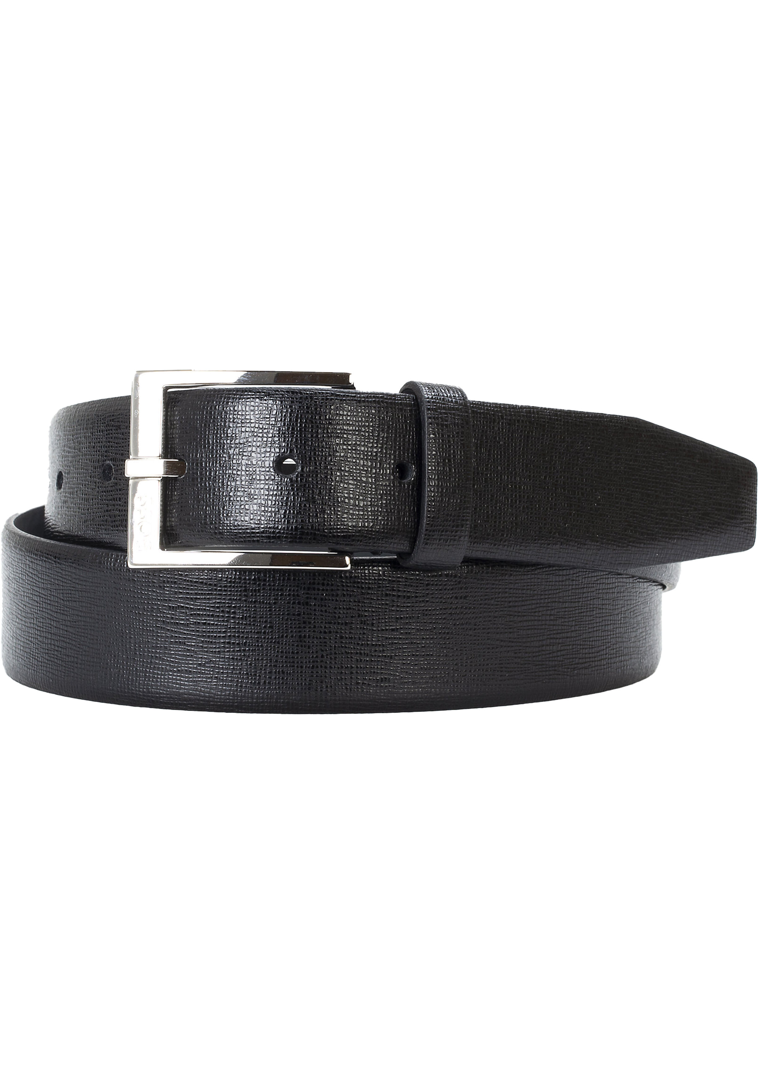 BOSS leren heren riem, zwart