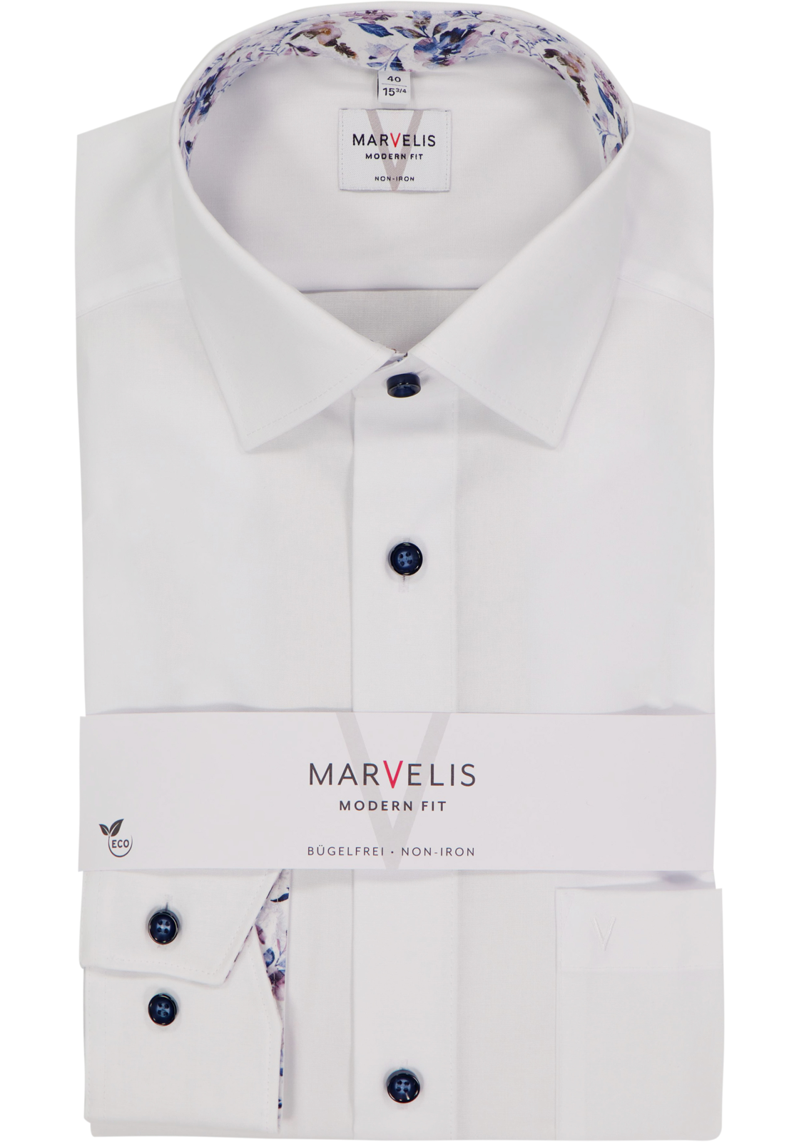 MARVELIS modern fit overhemd, popeline, wit MARVELIS modern fit overhemd, popeline, wit