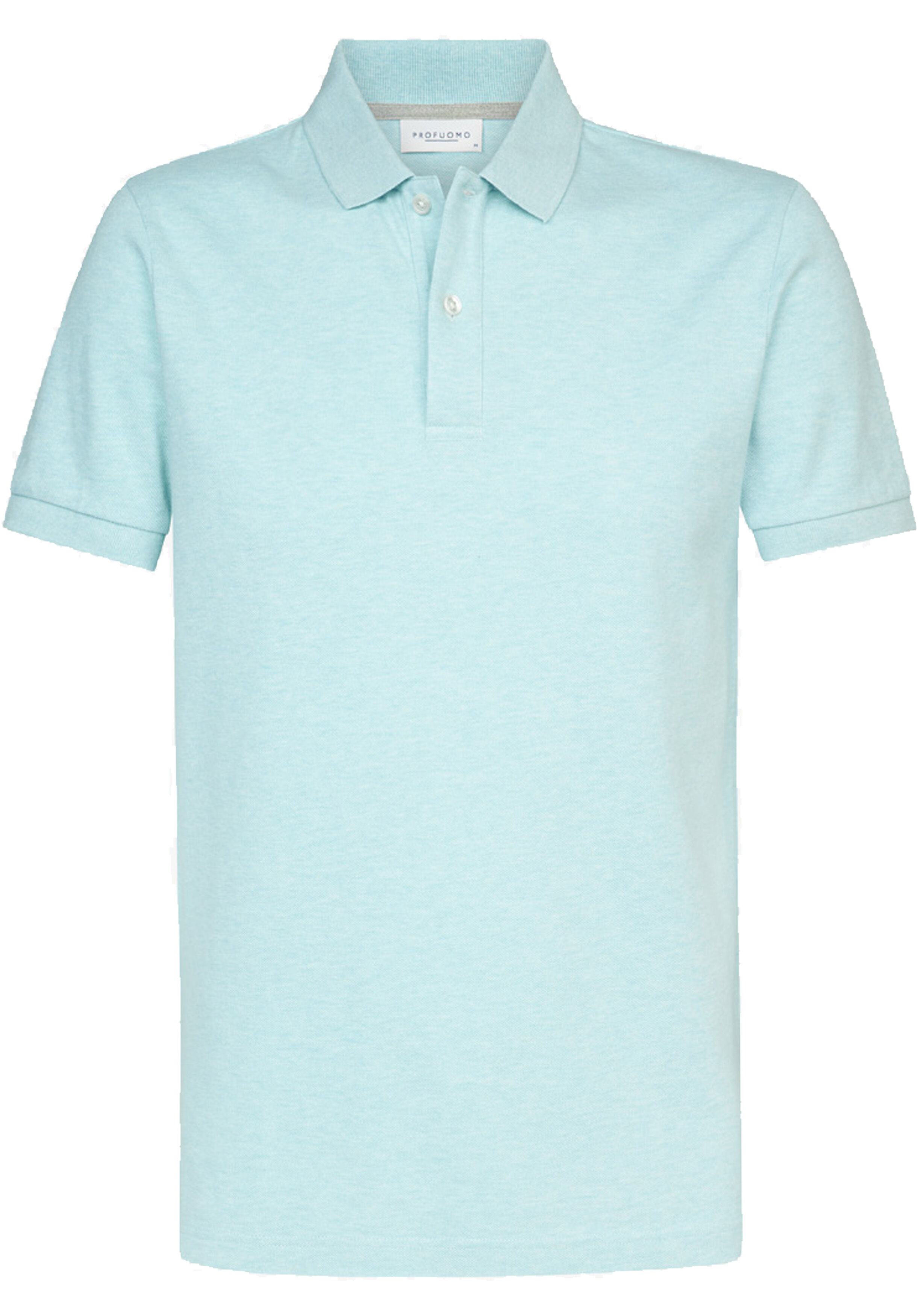 Profuomo slim fit heren polo, aqua groen-blauw