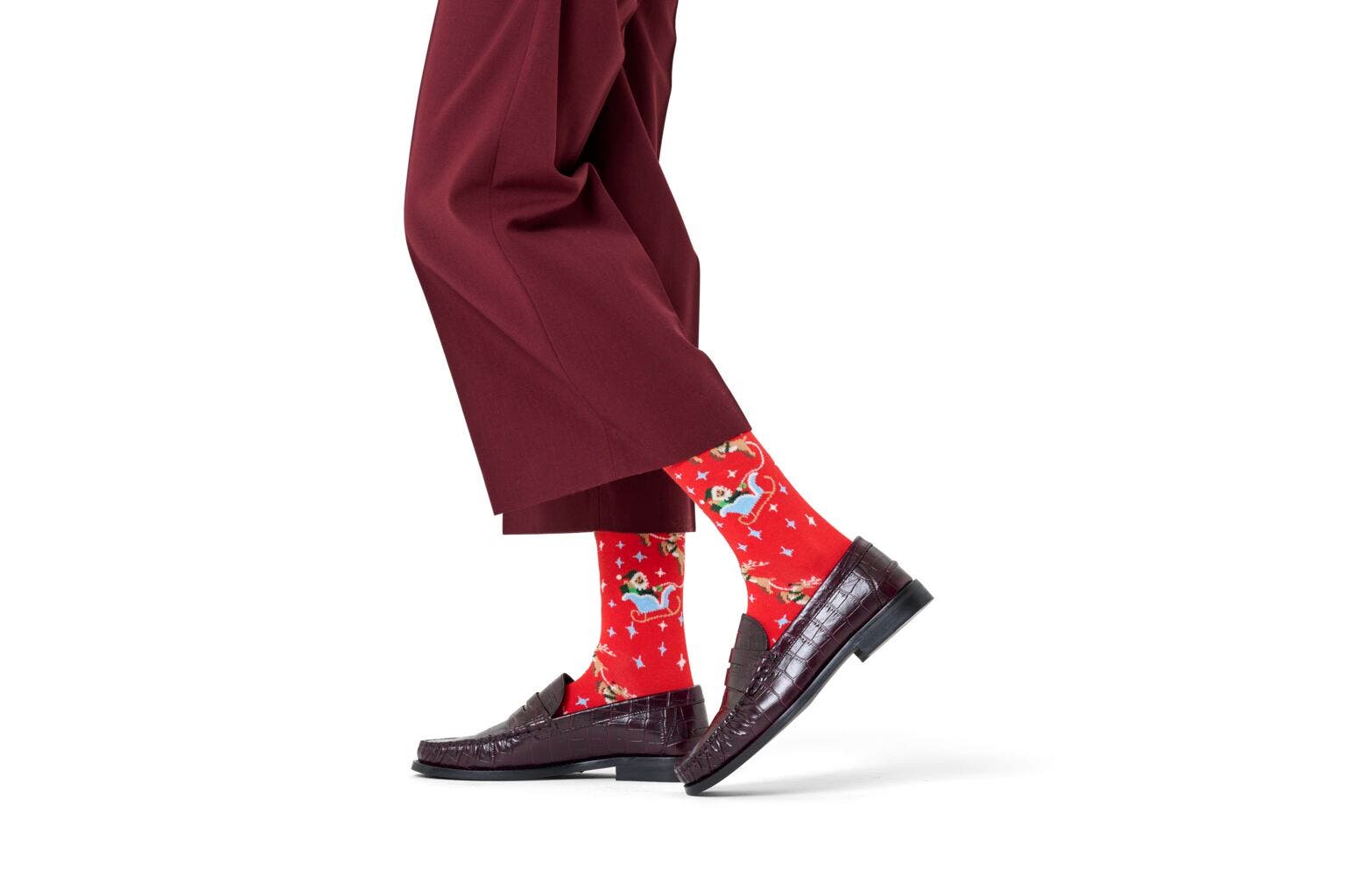 Happy Socks Sleigh Sock, unisex sokken, rood