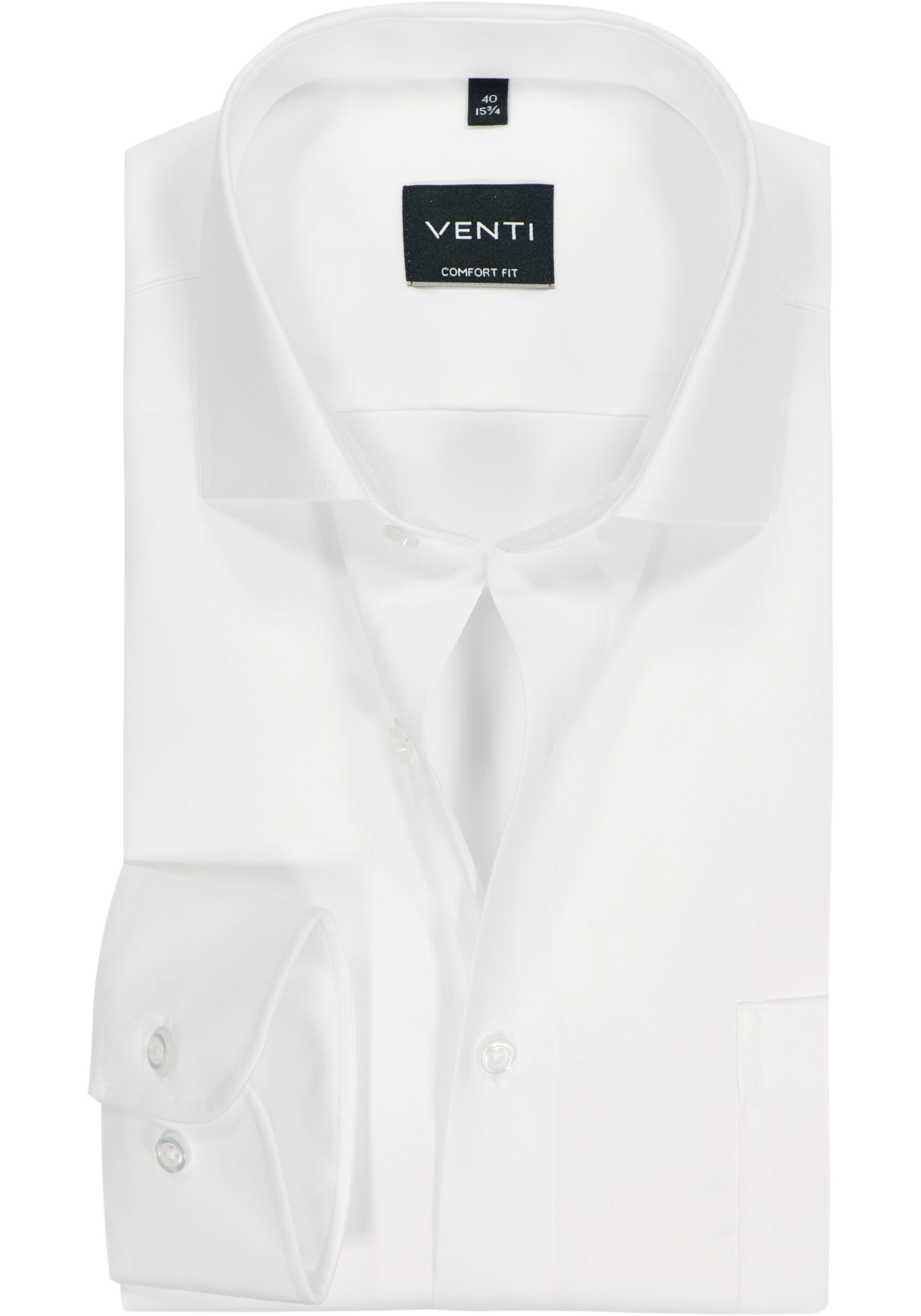 VENTI CASA MODA comfort fit overhemd, mouwlengte 7, structuur, wit