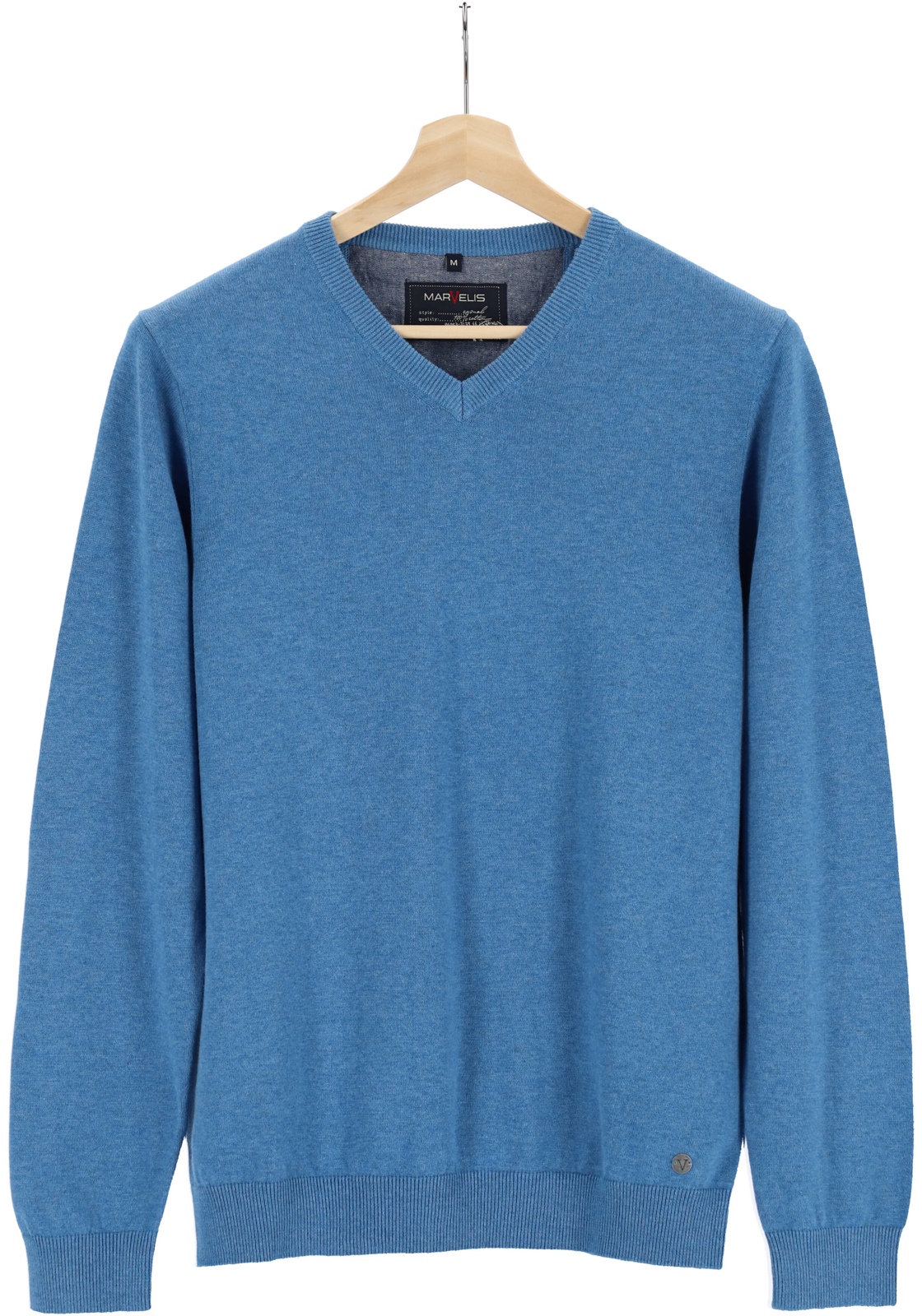 4-4055987106777-marvelis-MRVLS_TR_kleur_19901077_hanger_HR MARVELIS modern fit trui katoen, V-hals, lichtblauw