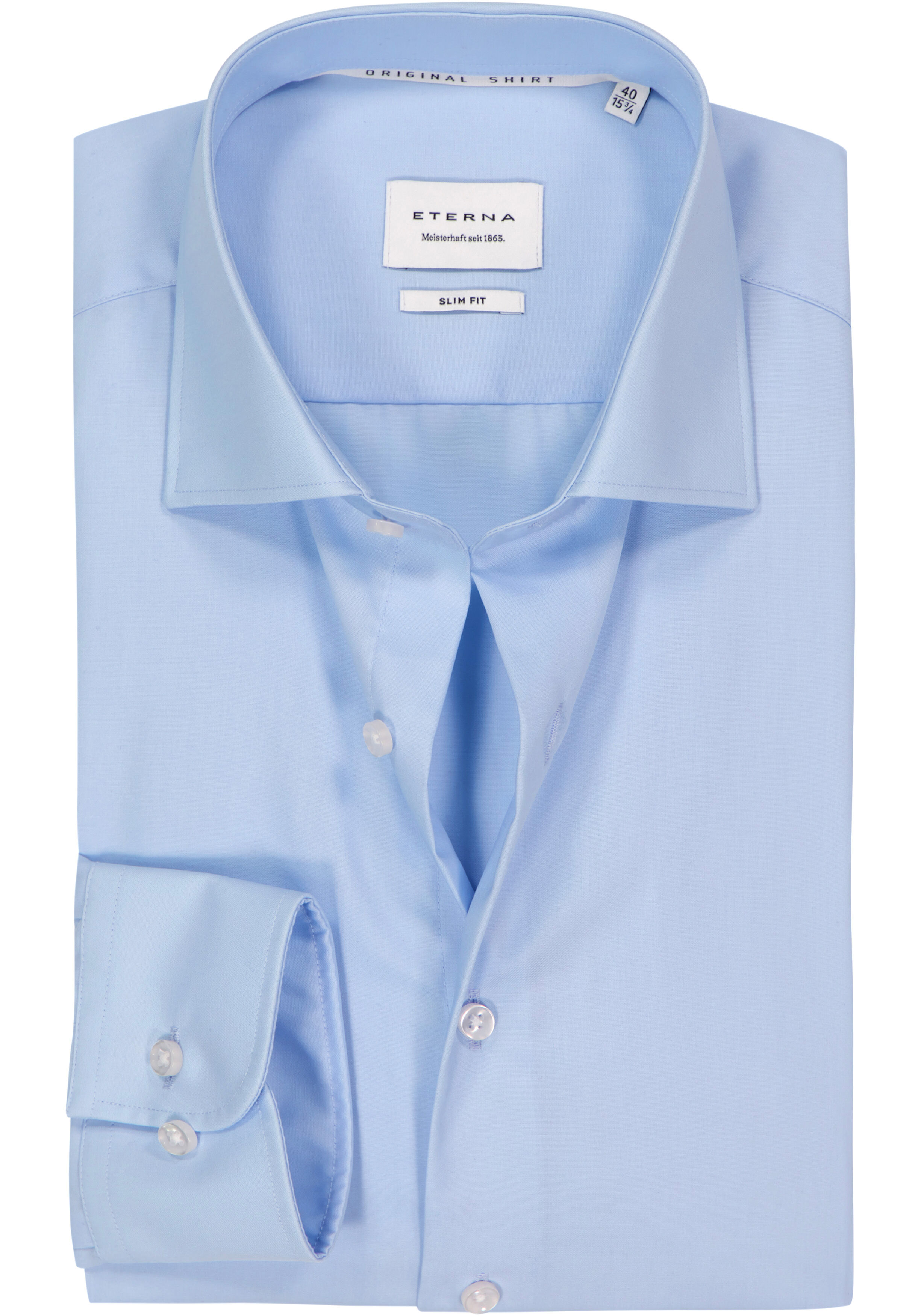 ETERNA slim fit overhemd, popeline, lichtblauw