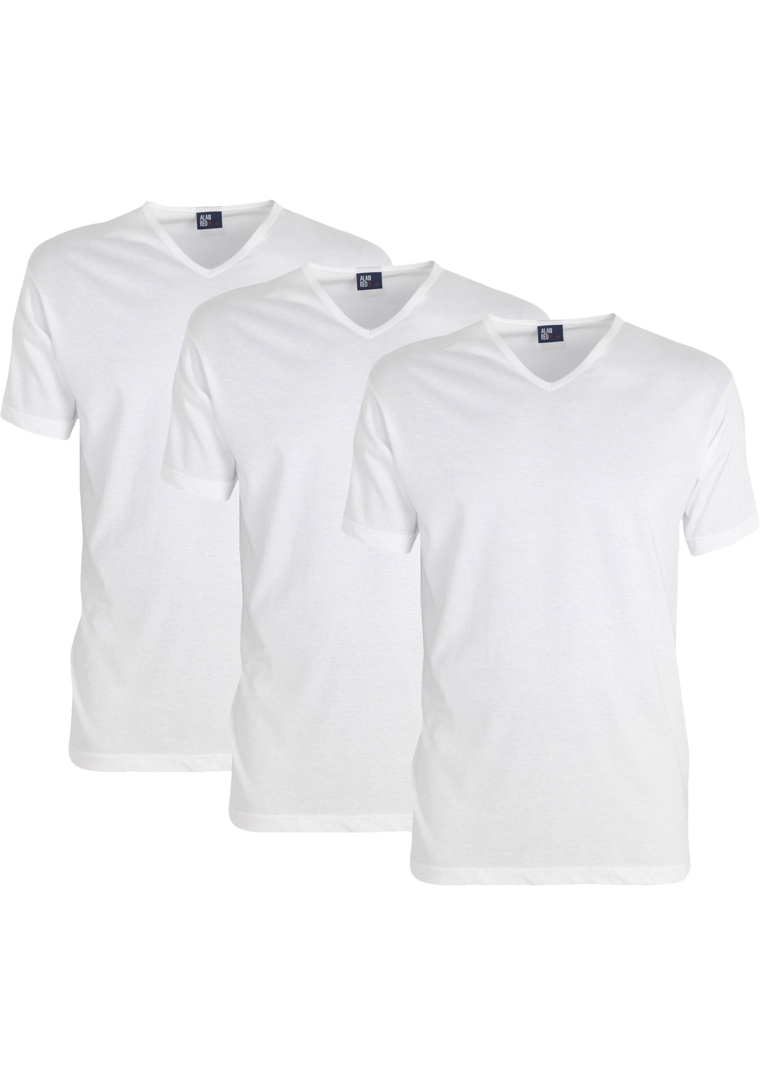 ALAN RED T-shirts VERMONT Gift Box (3-pack), V-hals, wit