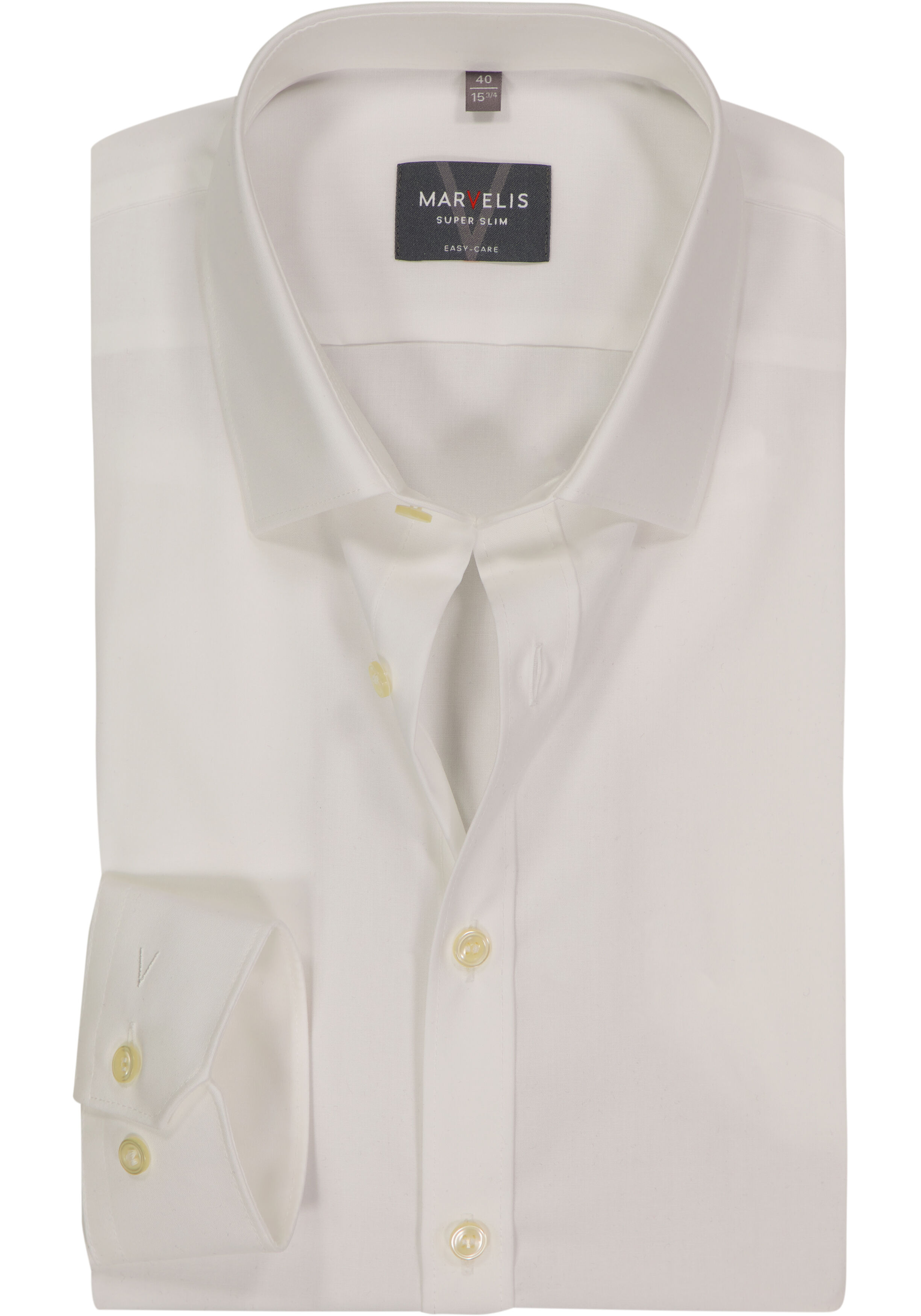 MARVELIS super slim fit overhemd, popeline, off-white