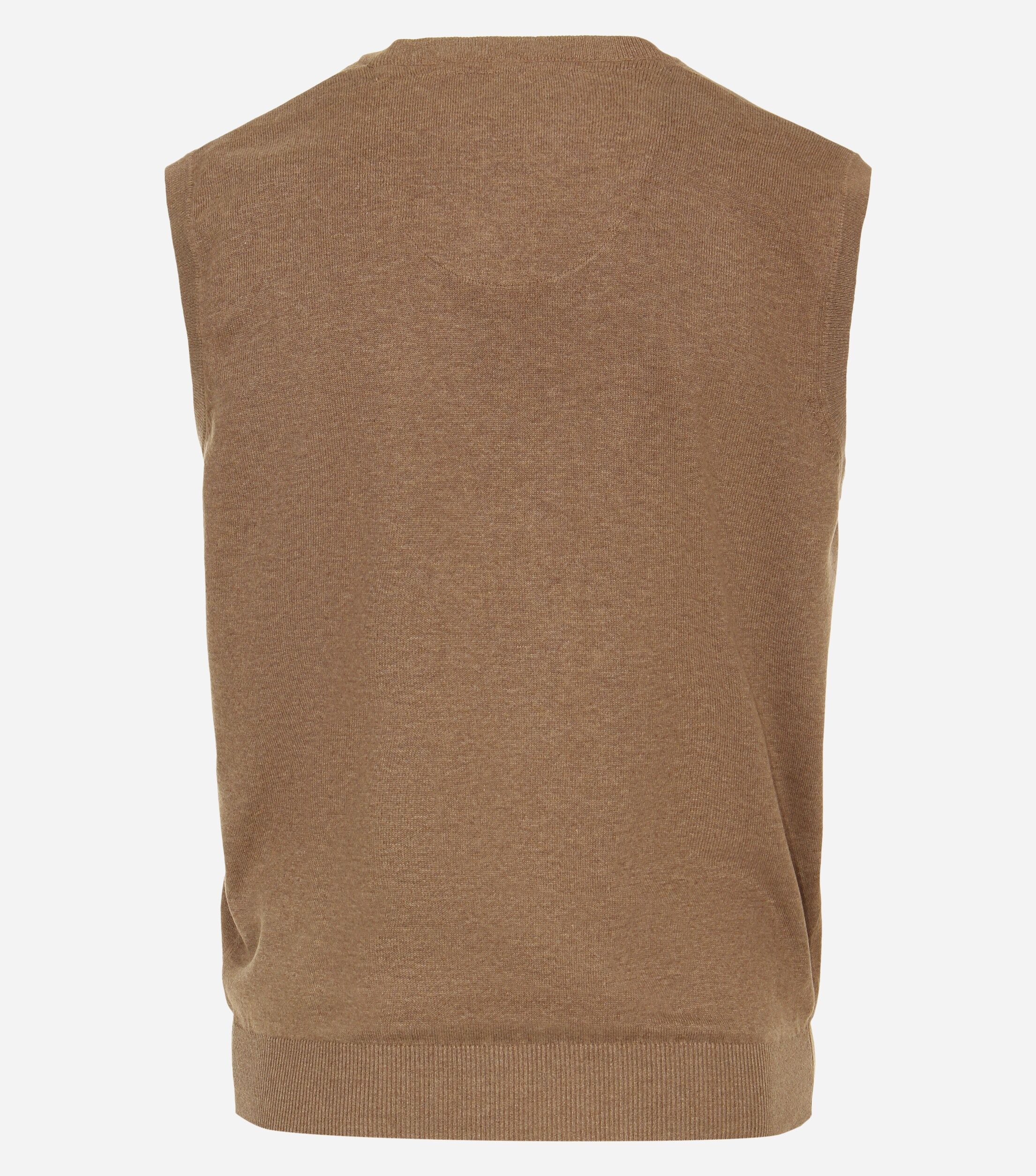Redmond heren spencer katoen, V-hals, camel (middeldik)